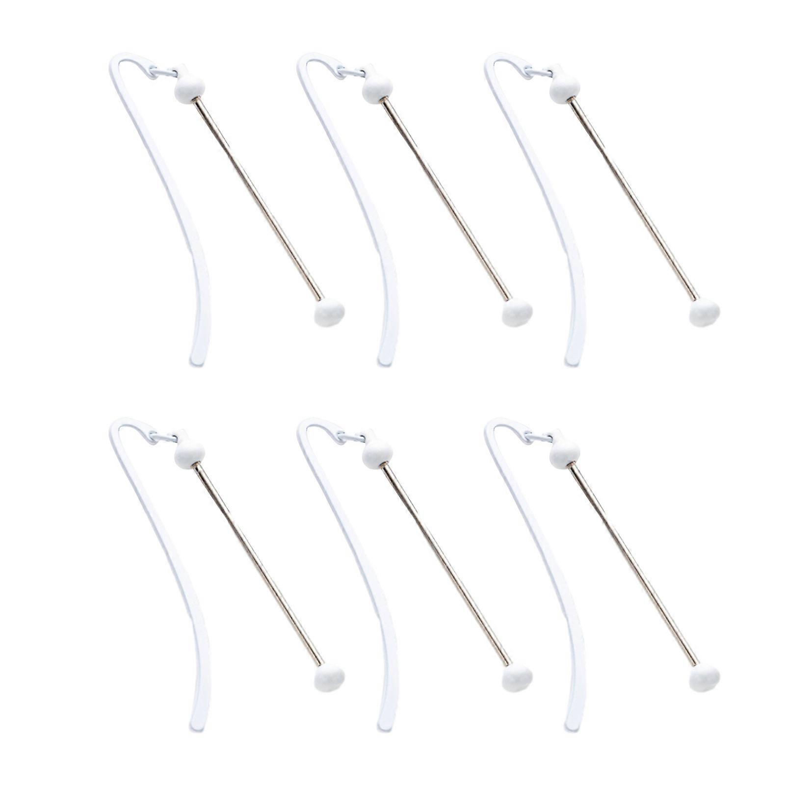 6 Pcs Bead Bookmarks Beadable Page Marker Handmade Bookmarks Metal Bookmarks Creative Page Marker Hooks Bookmarks  White