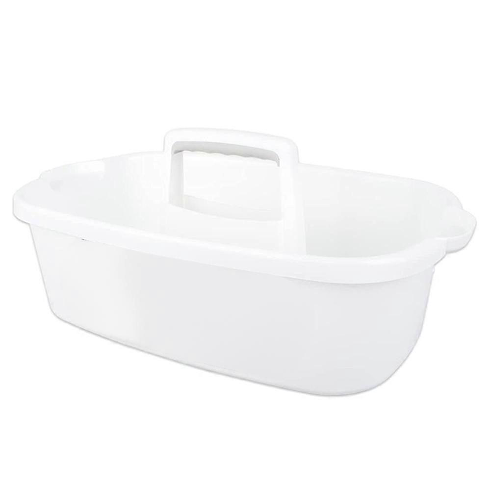 Shower Caddy Tote Organizer Basket with Handle for Bathroom, White