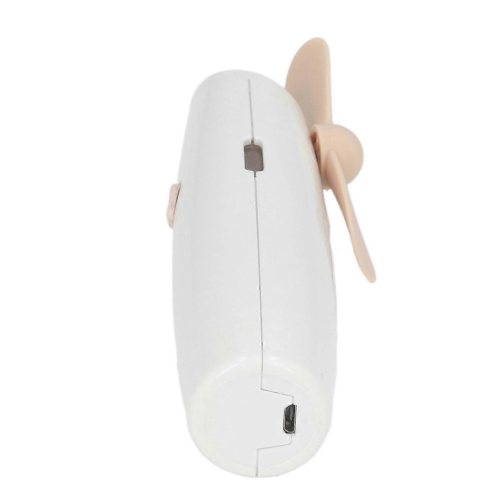 Handheld Mini Misting Fan 13cm USB Rechargeable 500mAh White