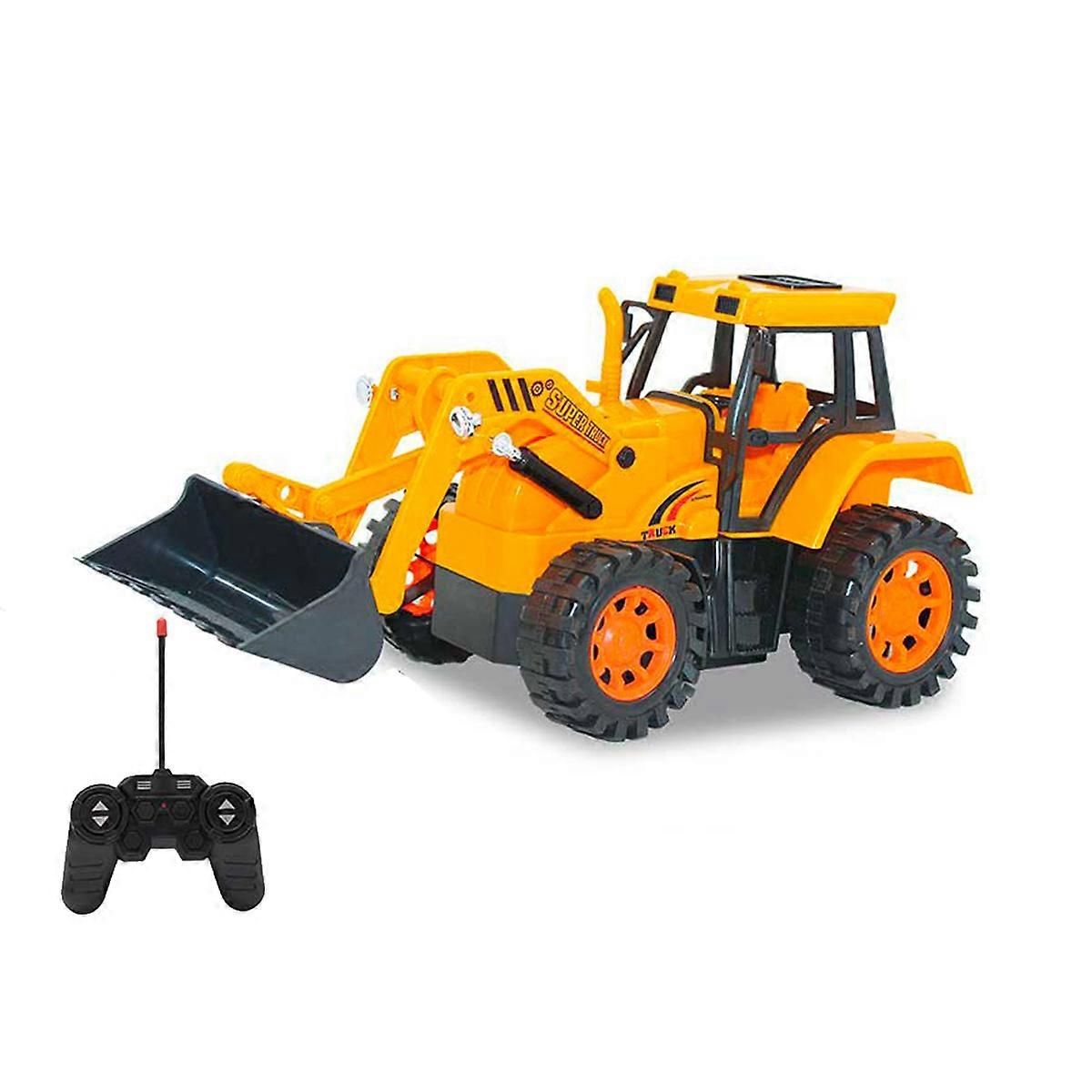 Tractopelle télécommandée certifiée EN71 avec télécommande, Jaune