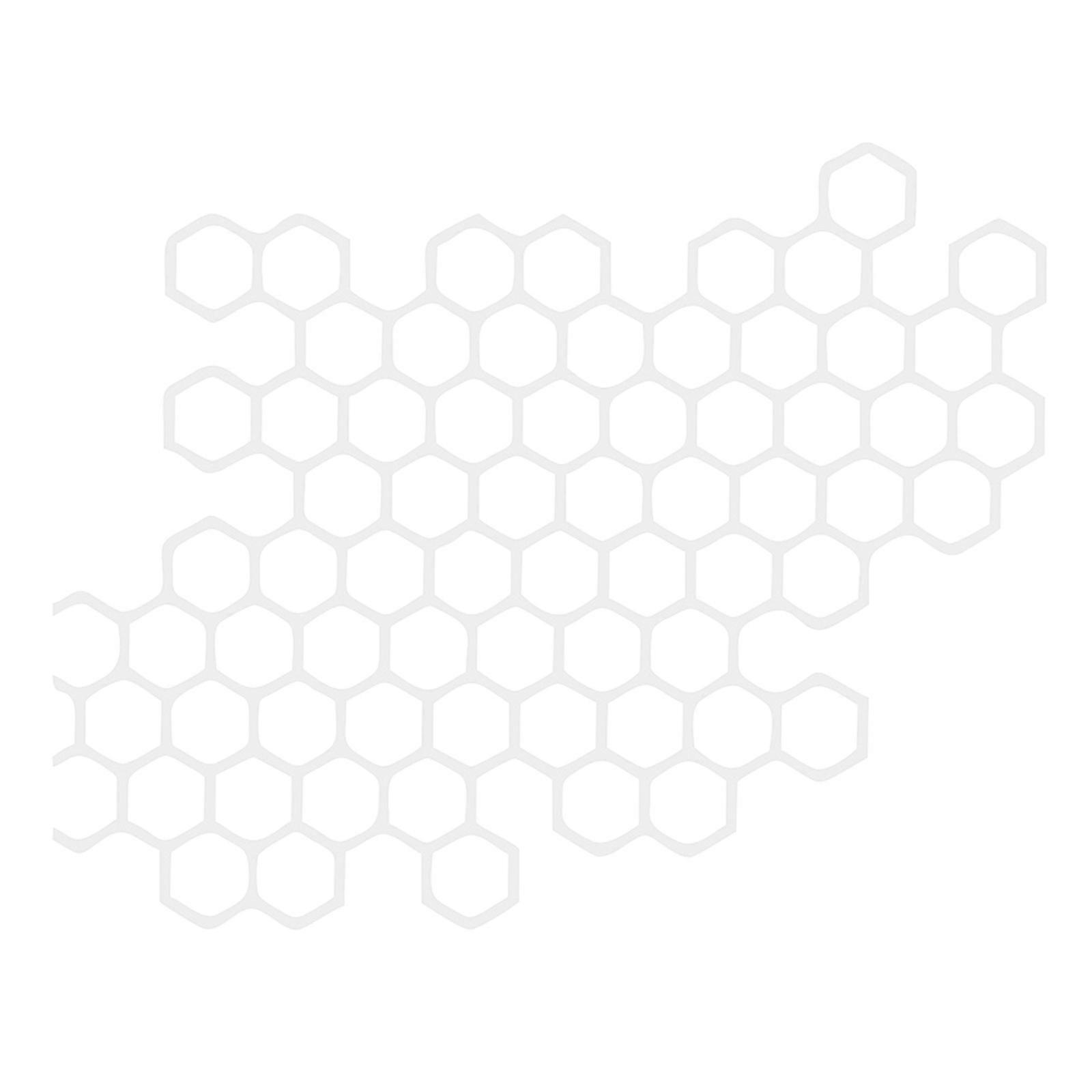 Autocollants d’avertissement de haute visibilité Décalcomanies hexagonales en nid d’abeille Décorations autocollantes auto-adhésives pour moto, voiture, blanc