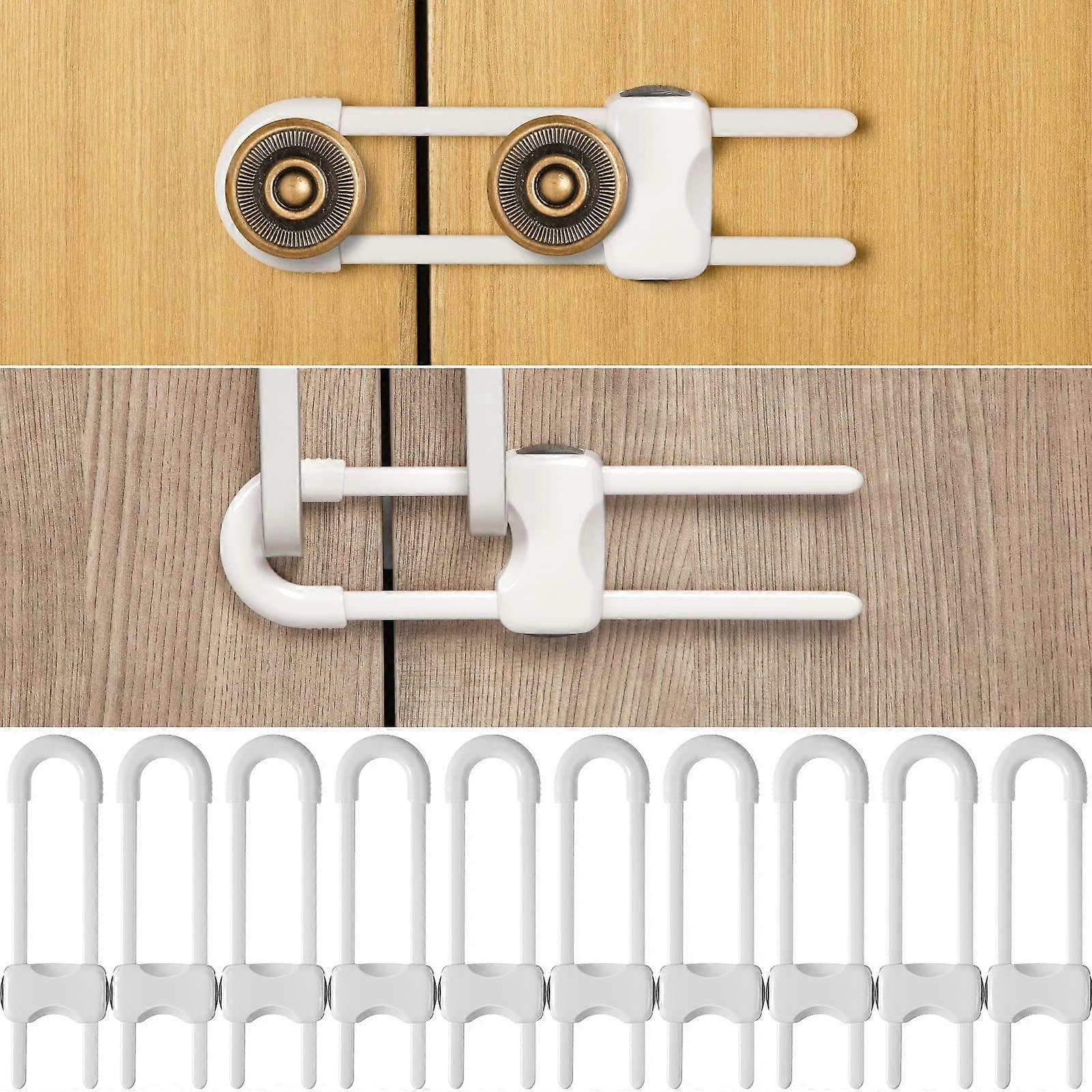 10 Pieces Adjustable Cabinet Locks for Kitchen Door Storage Cupboard Closet