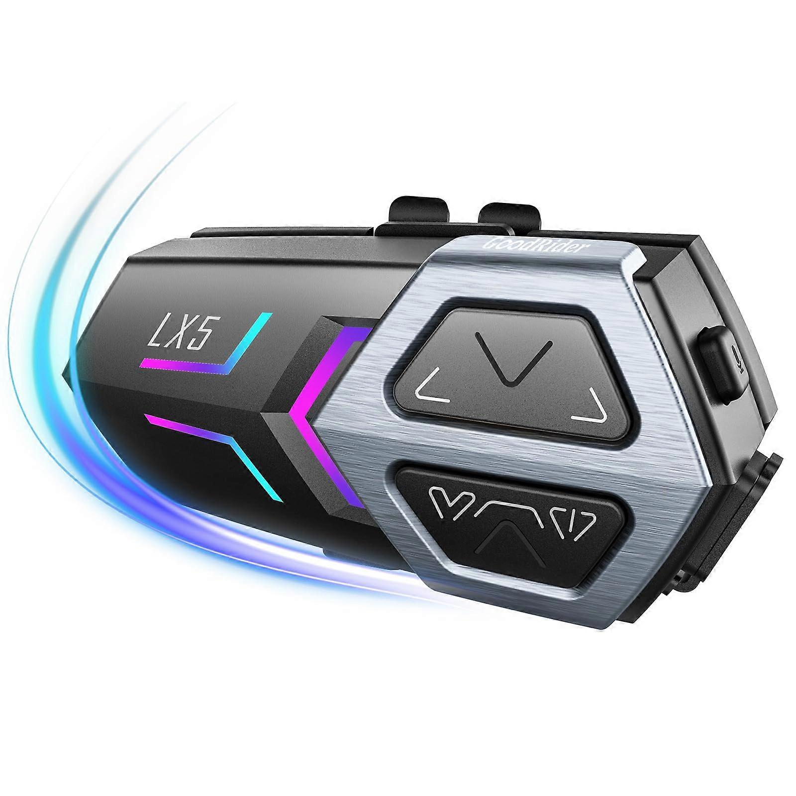 Motorcycle Helmet Bluetooth Headset with HiFi Sound, Smart Noise Reduction, Universal Fit for Riding and Communication