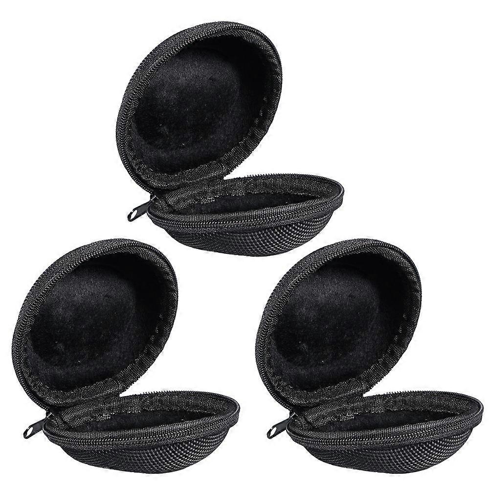 3 قطع EVA المحمولة ساعة واحدة حالة السفر صندوق ووتش لباد منظم داخلي مع سحاب لعقد ساعة اليد ساعة ذكية (أسود)