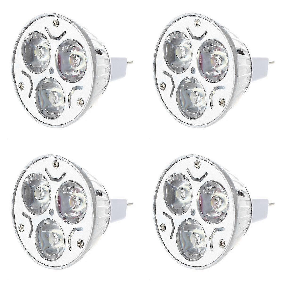 4X MR16 GU5.3 12V Cool White Light Bulb 3X1W