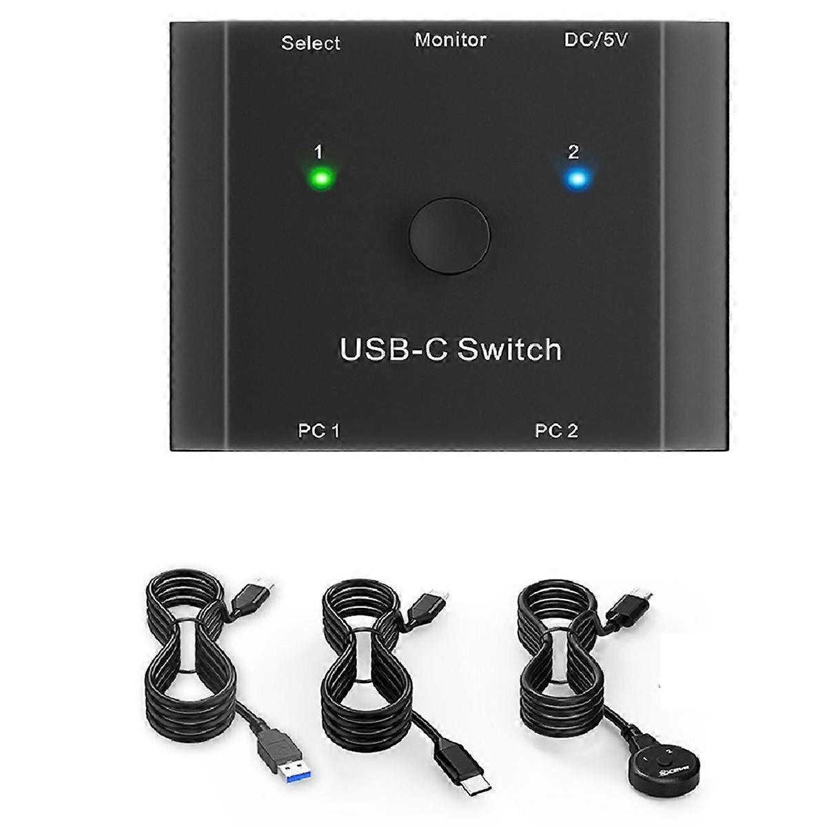 New 8K USB C KVM Switch USB3.1 Type-C Splitter Cable for Video 8K@30Hz 4K@120Hz PD 100w 10Gbps Data Transmission