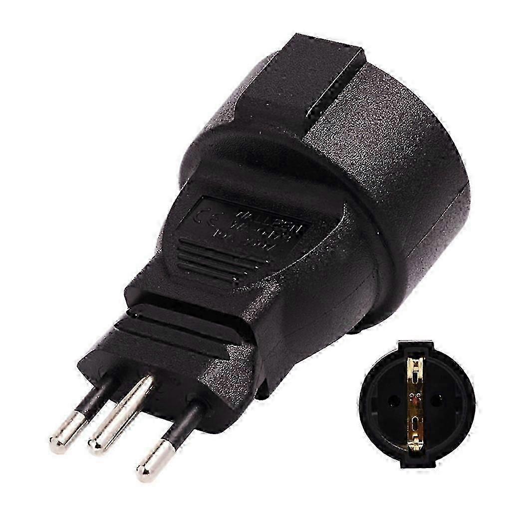 Power Connector Converter 3pin Swiss Plug to EU 2pin Round Conversion Adapter