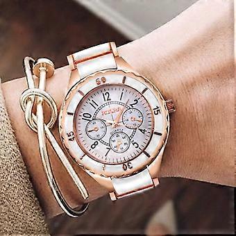 Kvinder ure Rosaguld Hvid Kvarts Stål Watch Mujer Elegant Design Ur Damer armbåndsur Bayan Kol Saati Feminino Reloj