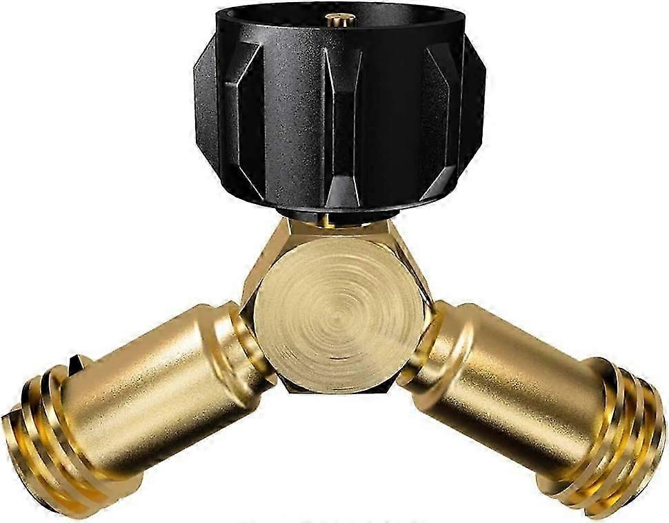 プロパンタンクYスプリッター、20ポンドのLPガスボンベ用のプロパンアダプター2ウェイバルブ、2つの電化製品、バーベキューグリル、ヒーター、ストーブなどを接続します