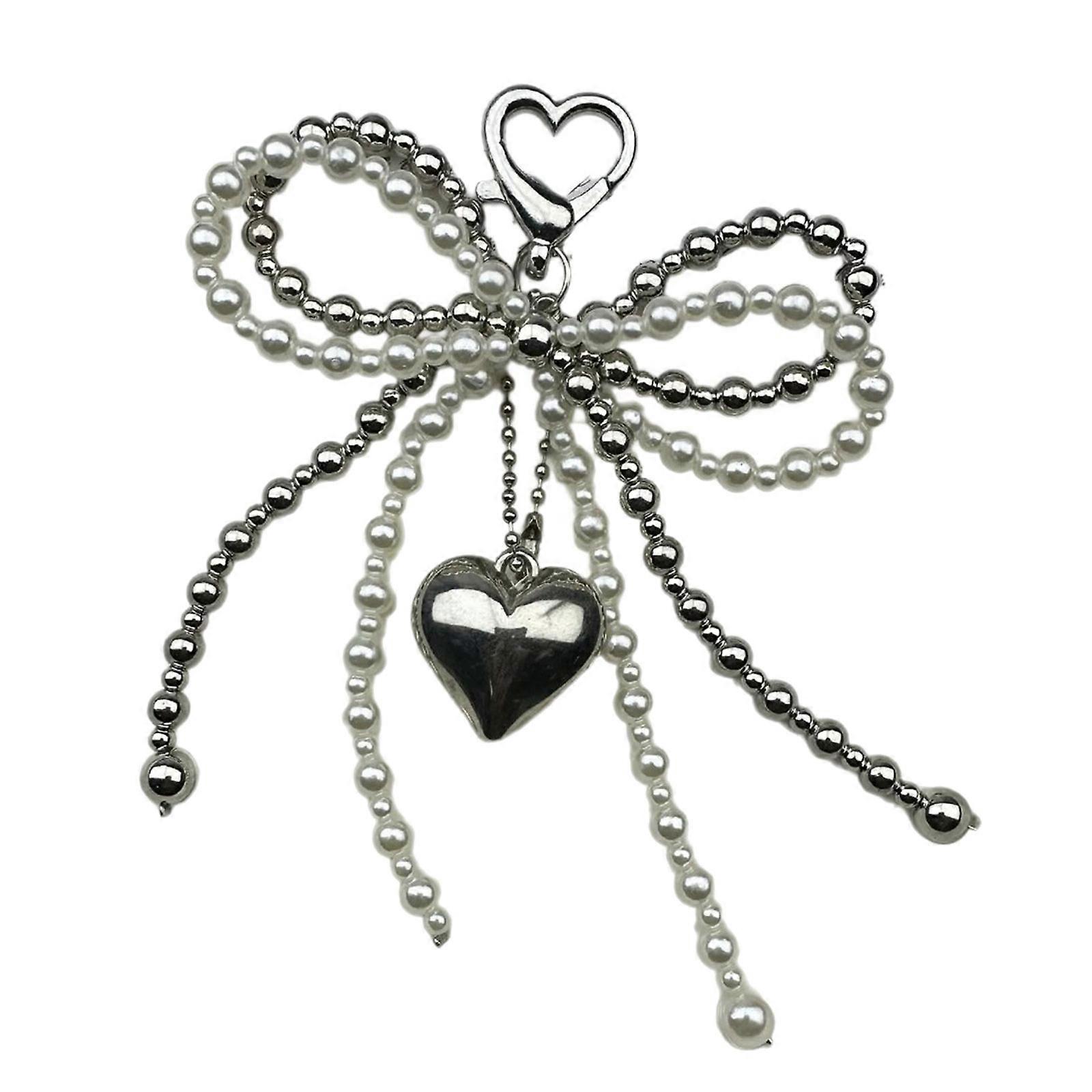 High Quality Pearls Bowknot Ornament Elegant Keychain Charm for Mobile Cases and Handbags Suitable for Various Occasions