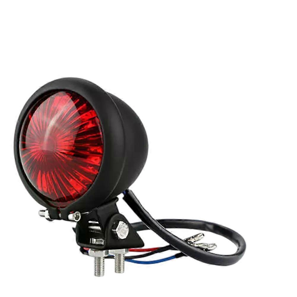 1 pz Accessori per moto Fanali posteriori a LED modificati retrò Luci di stop in metallo da crociera Luci di marcia Fanali posteriori rotondi