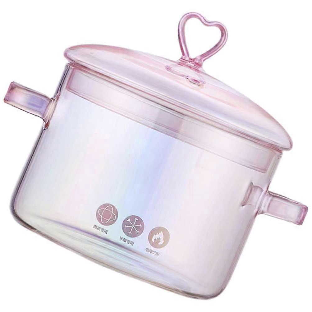 Clear Glass Pot 1500mL - Microwave Safe, Dishwasher Safe, Compatible with Stoves, Durable Cooking Container