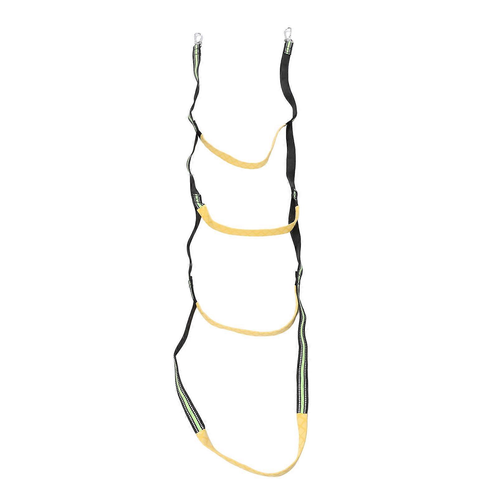 4 Step Boat Rope Ladder Boat Folding Ladder Swim Ladder for Sailboat Kayak Canoeing Fluorescent Green