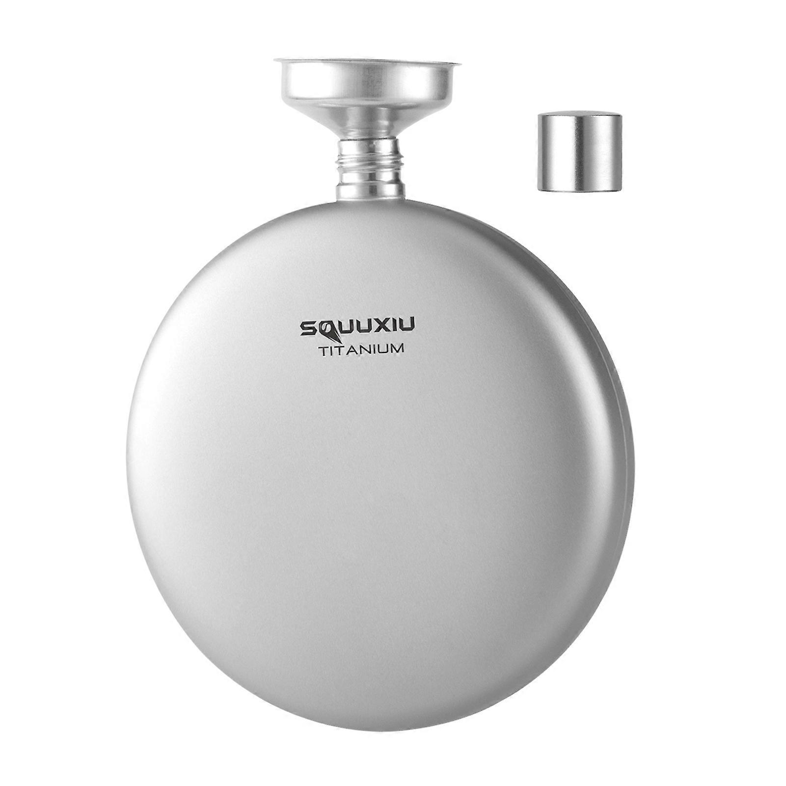 Titanium Flask 180ml Whiskey Flask for Men Lightweight Titanium Wine Flask Camping Flask Titanium Bottle with Smooth Curve Design