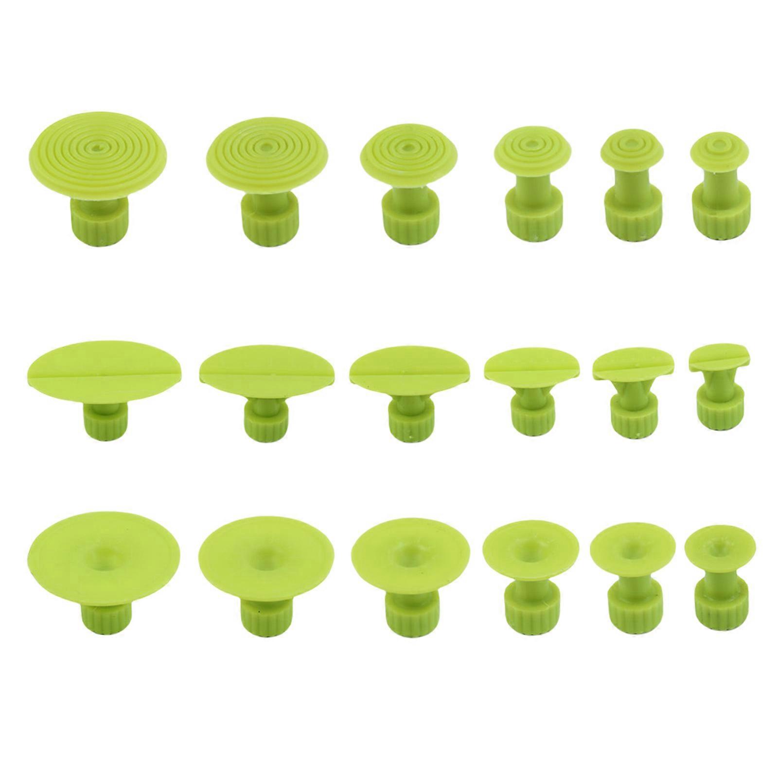 Ensemble d’extracteurs de bosses en nylon vert de 18 tailles multifonctionnelles pour une restauration efficace des bosses de carrosserie à domicile ou à un usage professionnel