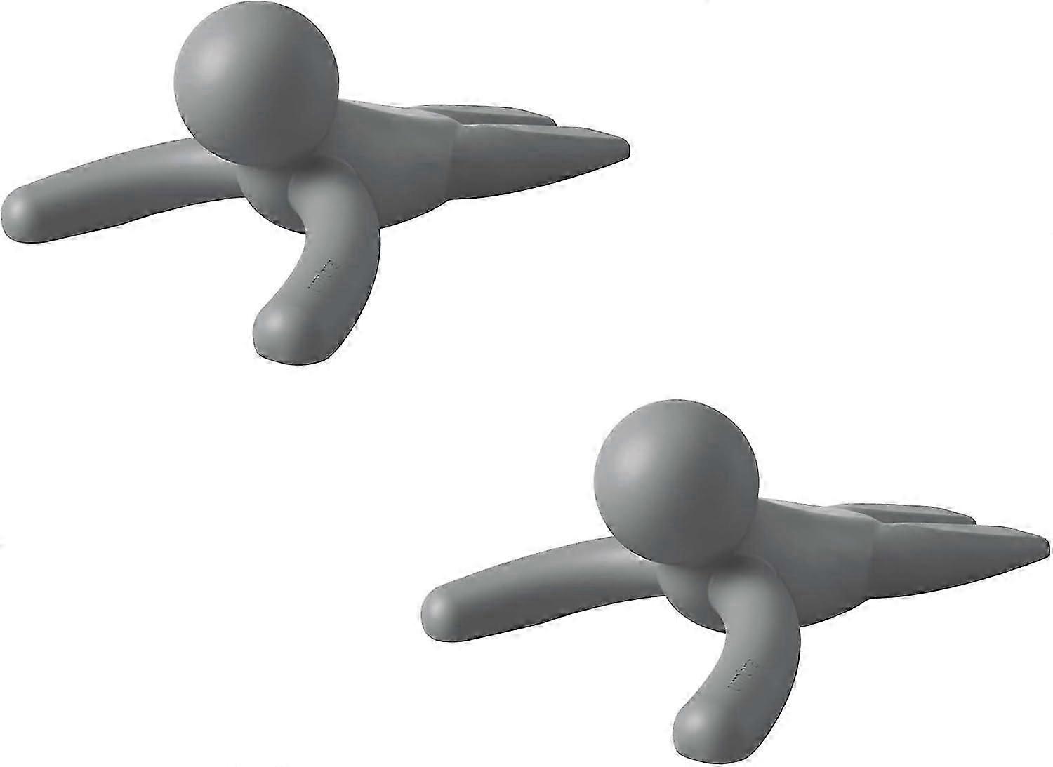 2-facher robuster flexibler Türstopper mit Soft-Touch-Finish Bodenschutz, 2er-Set, grau für den Innen- und Geschäftsbereich