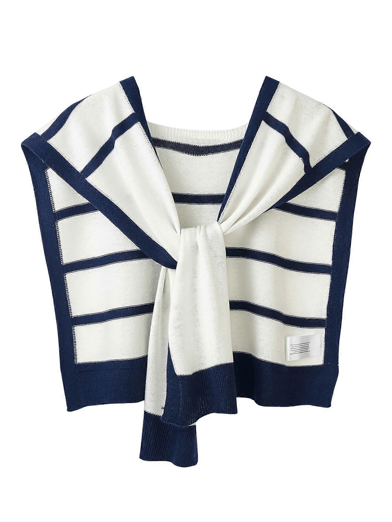 Women's Casual Striped Knitted Shawl Wraps Scarf Cape for Cold Weather, Soft Fabric, Versatile Styling Options