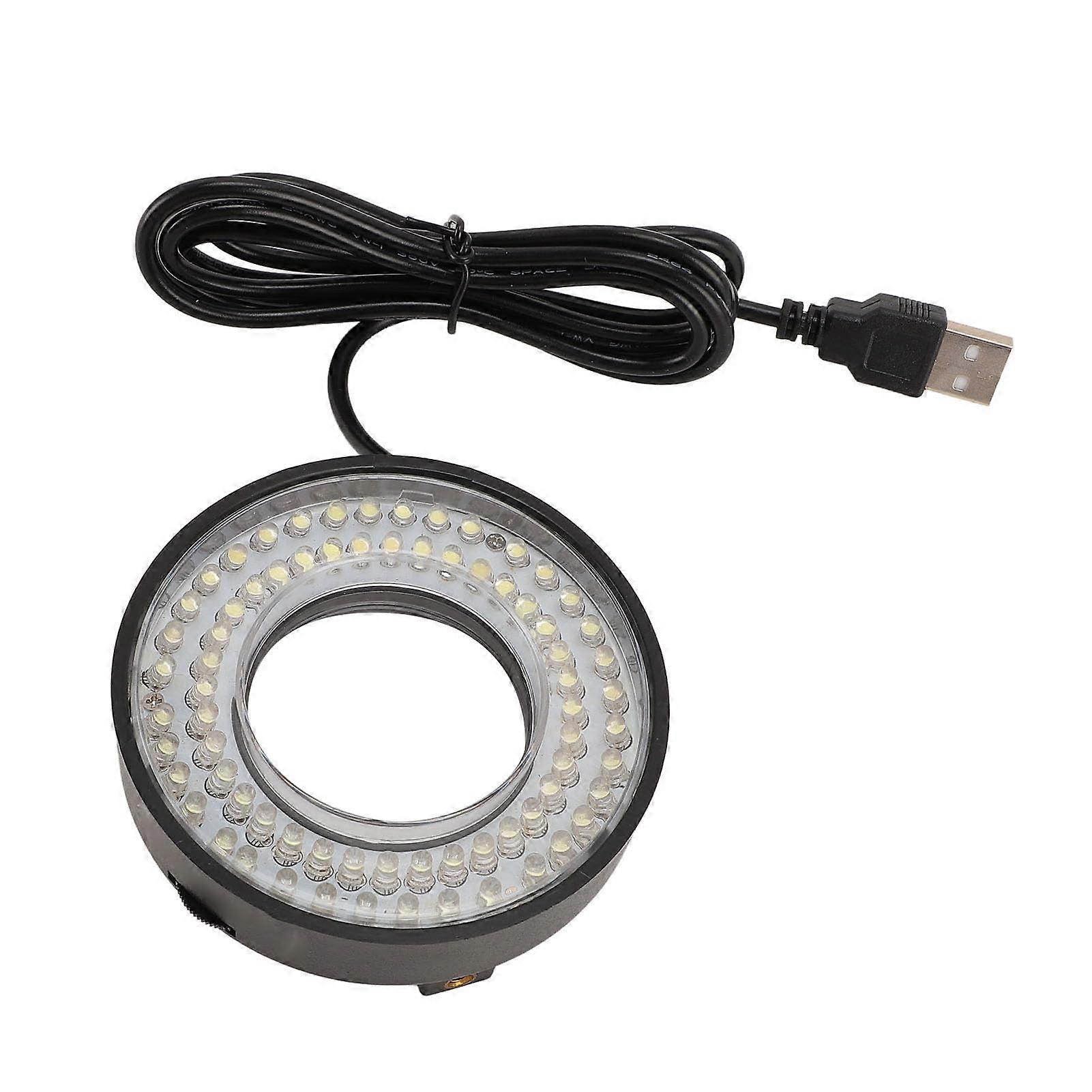 Microscope LED Ring Light, 6500K7500K Adjustable 72 LED, USB 5V