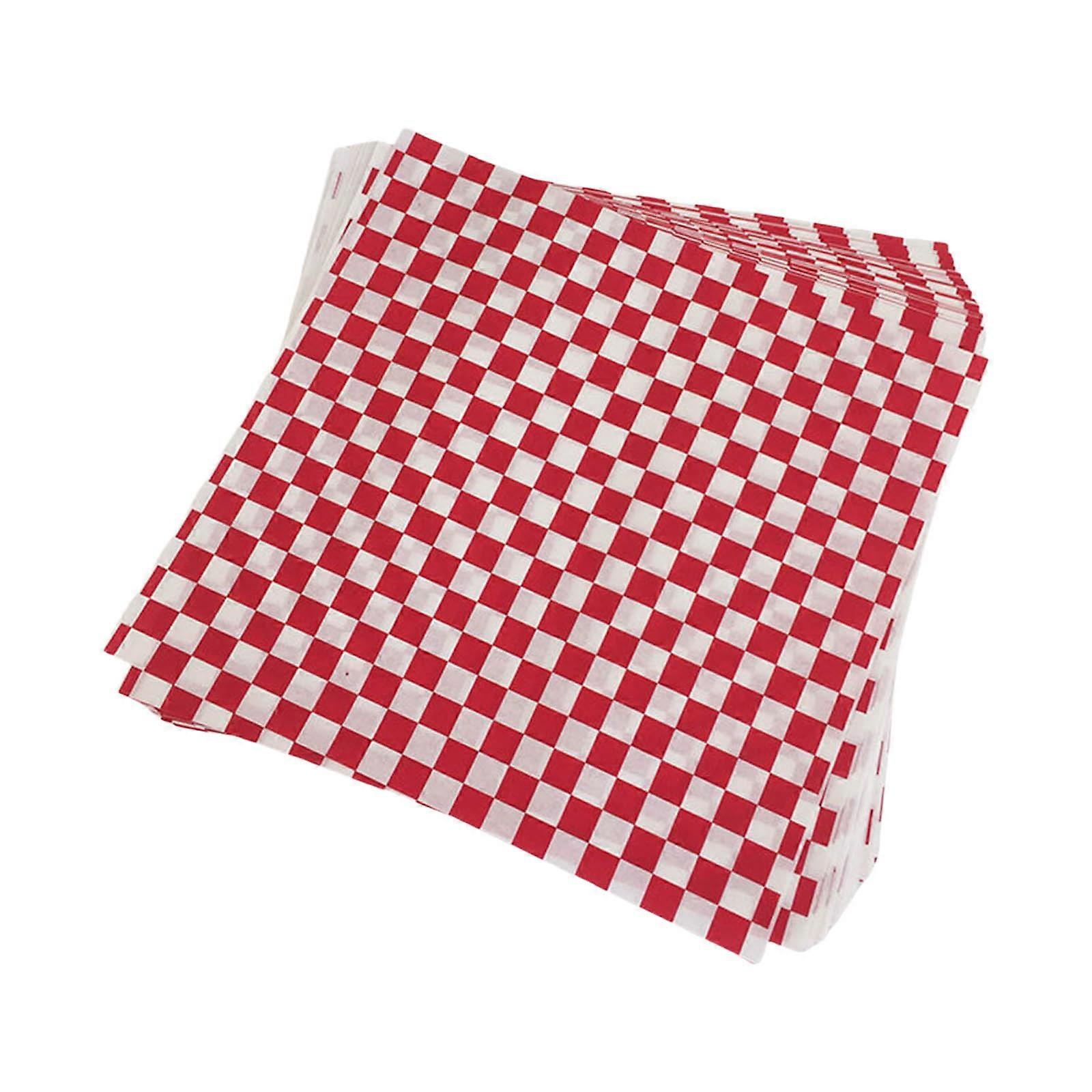 Pack of 100 Food Paper Liners Oil Resistant Wrapping Paper Square Food Wrapping Sheet Suitable for Baking Basket