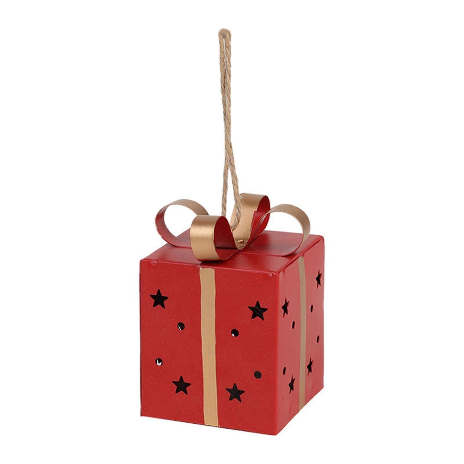 Lighted Gift Box Christmas Tree Hanging Ornament Xmas Tree Decor Light up