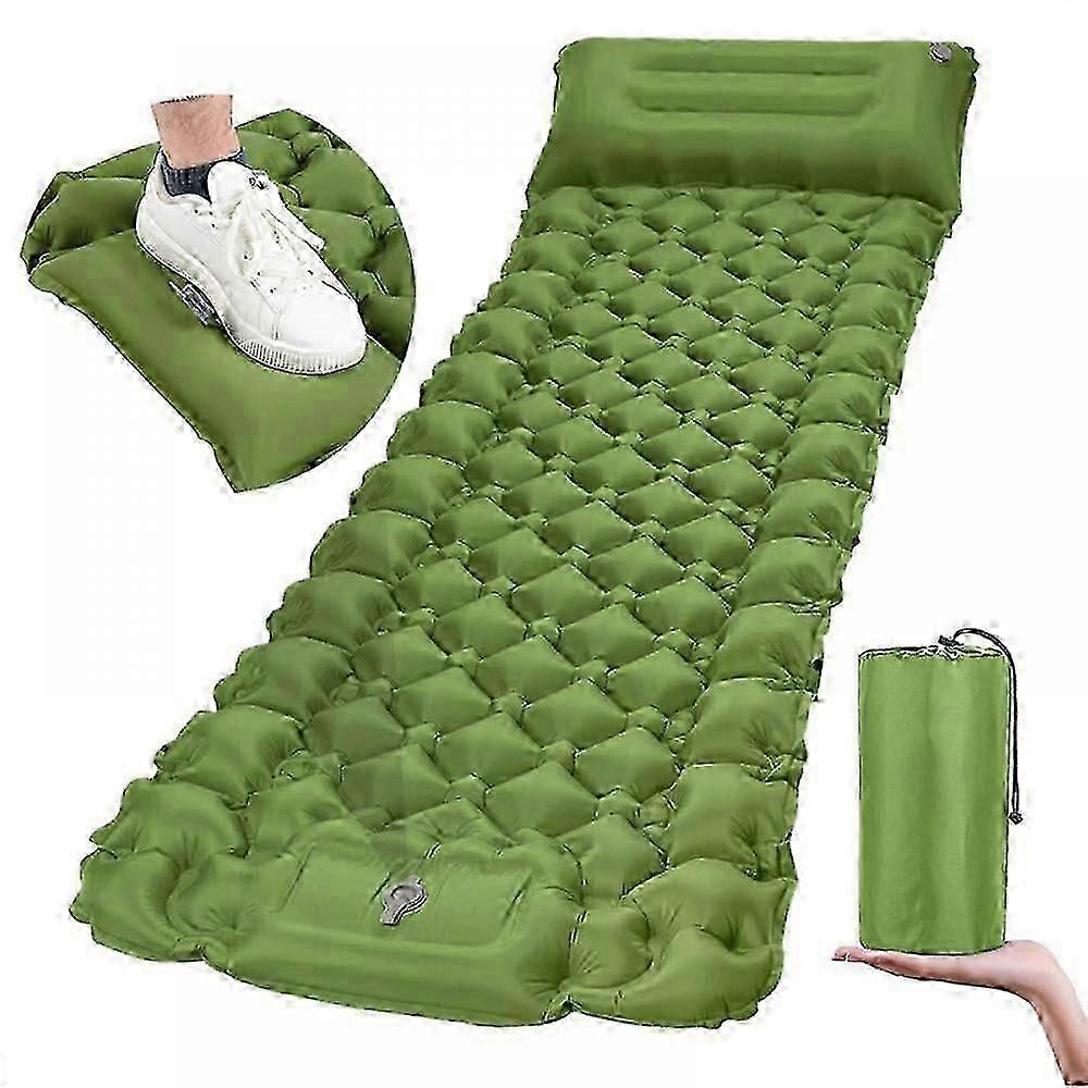 Lightweight Self-inflating Sleeping Mat: Extra Thick Waterproof Single Mattress For Outdoor Hiking, Backpacking And Camping - Ultralight Inflatable Ca