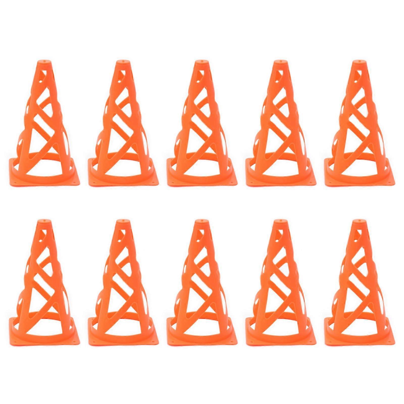 Soccer Training Cones Set of 10, Field Marking Cones for Soccer, Roller Skating, Durable Plastic, Bright Colors
