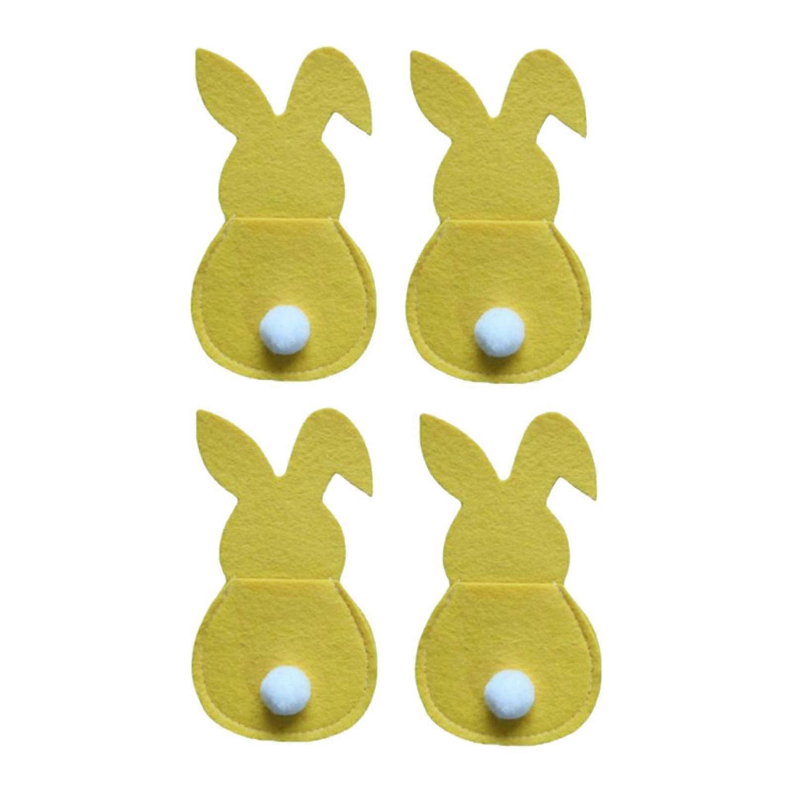 4 Pieces Easter Cutlery Bag Dinnerware Holders for Table Easter Tableware