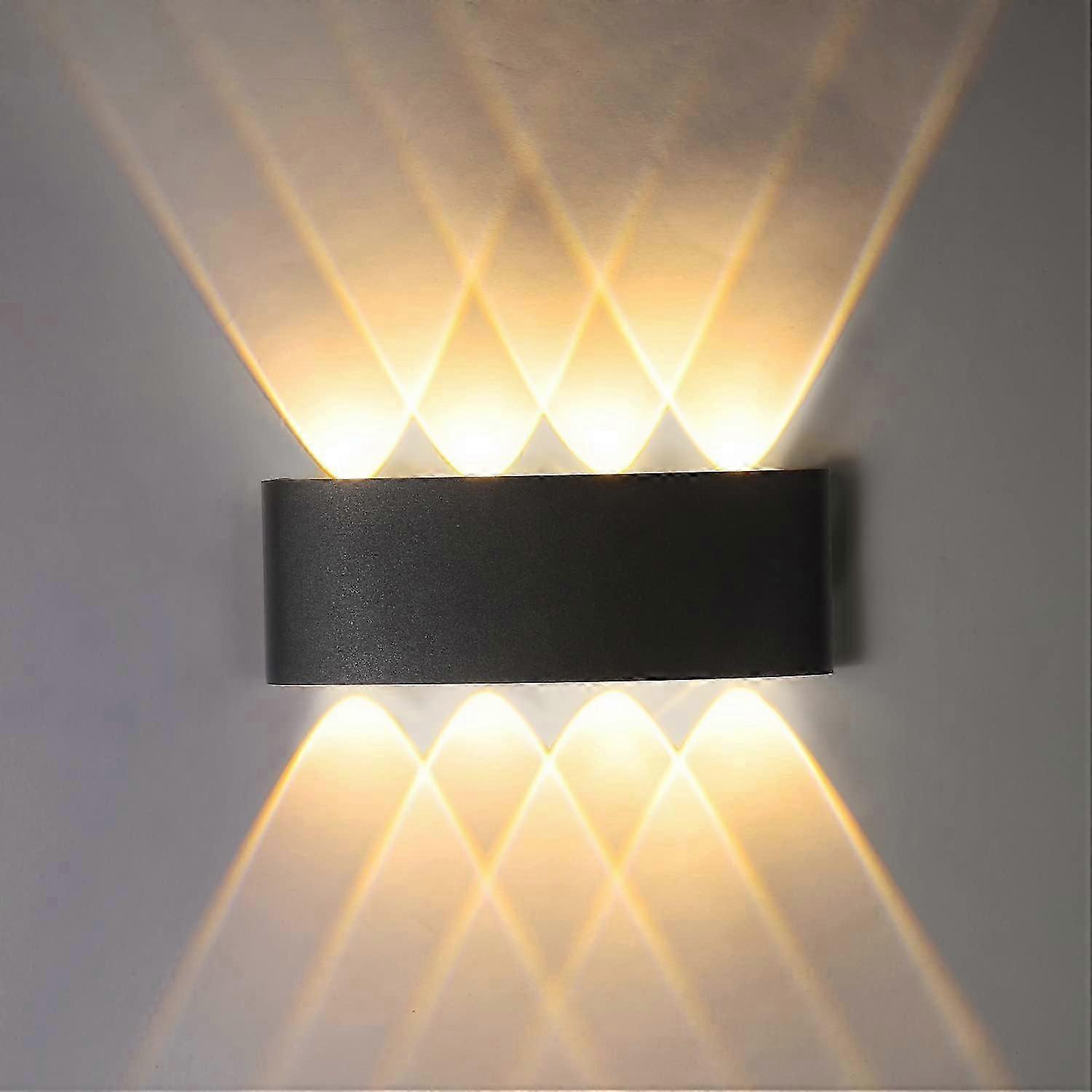 8W LED Wall Light, Warm White 3000K, IP65 Waterproof, Aluminum, Indoor/Outdoor
