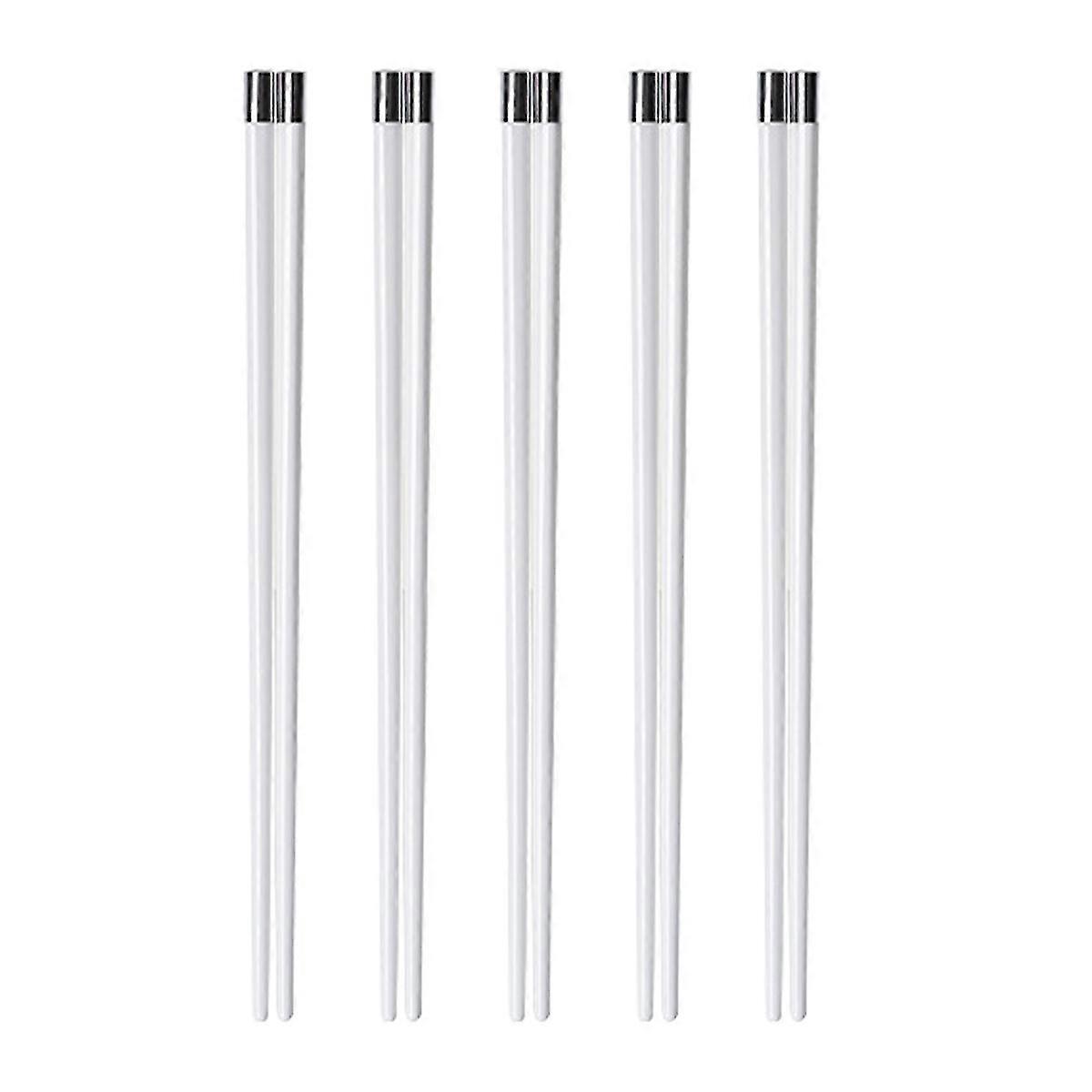 5ペアのセラミック箸、ボックス付き再利用可能な磁器カトラリー、27cm--Style2410