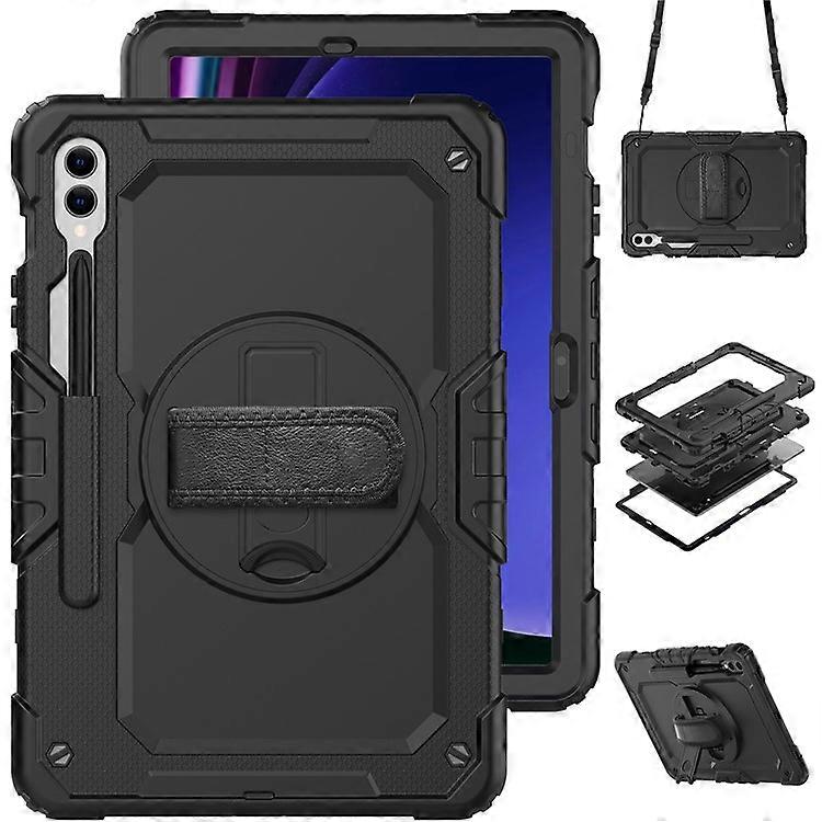 Compatibile per Samsung Galaxy Tab S9 FE + SM-X610 SM-X616B PC + Cover per tablet in silicone con cavalletto