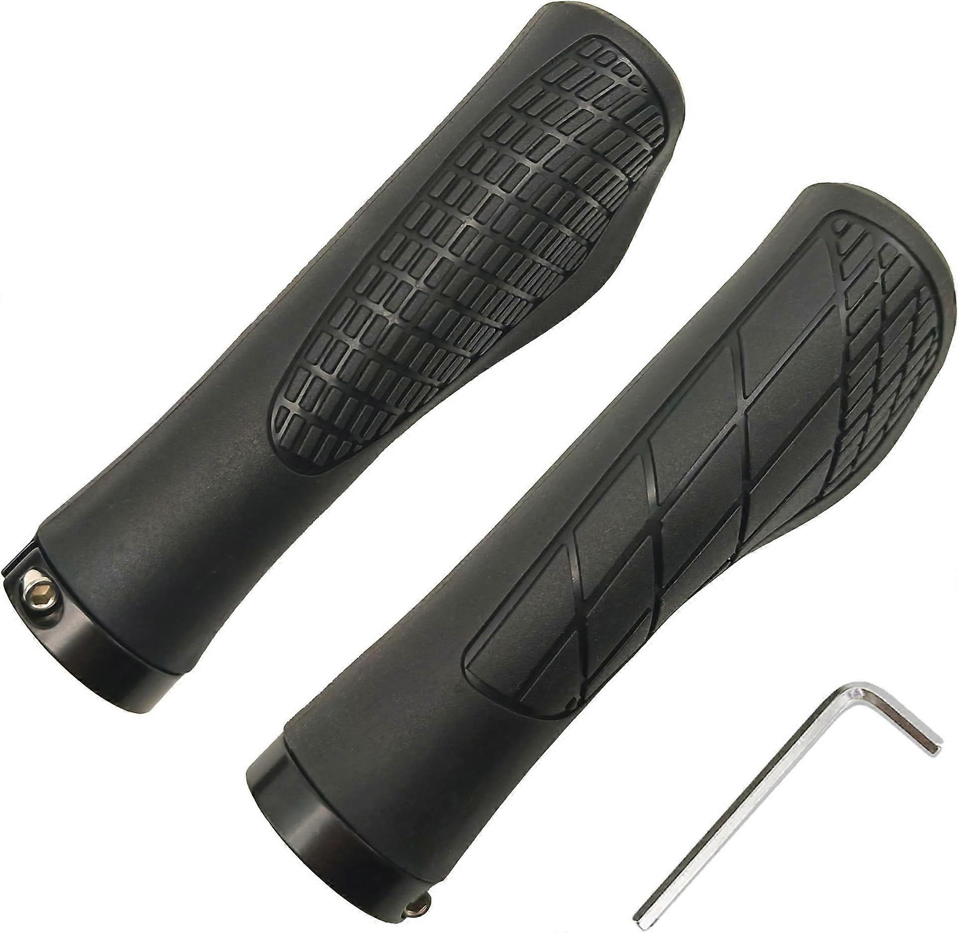 2pcs Bicycle Handlebar Grips, Single Lock Bike Grips with Soft Rubber, Anti-Slip Handlebar Grips for Bike, MTB Grips Bicycle Grips for BMX, E-Bike, Sc
