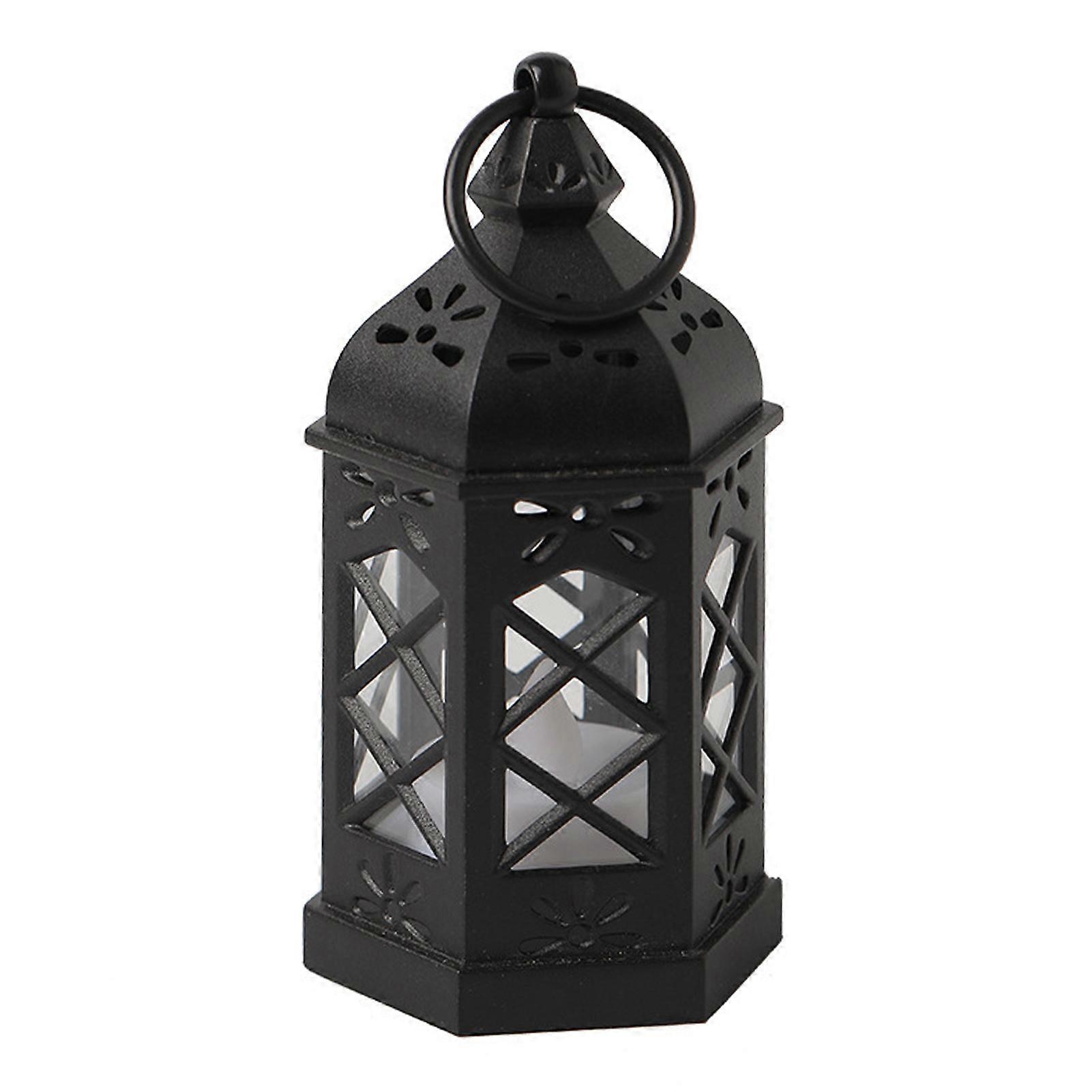 Led Lantern With Flames Effect Plastic Hanging Lantern Accents for Holiday Decor