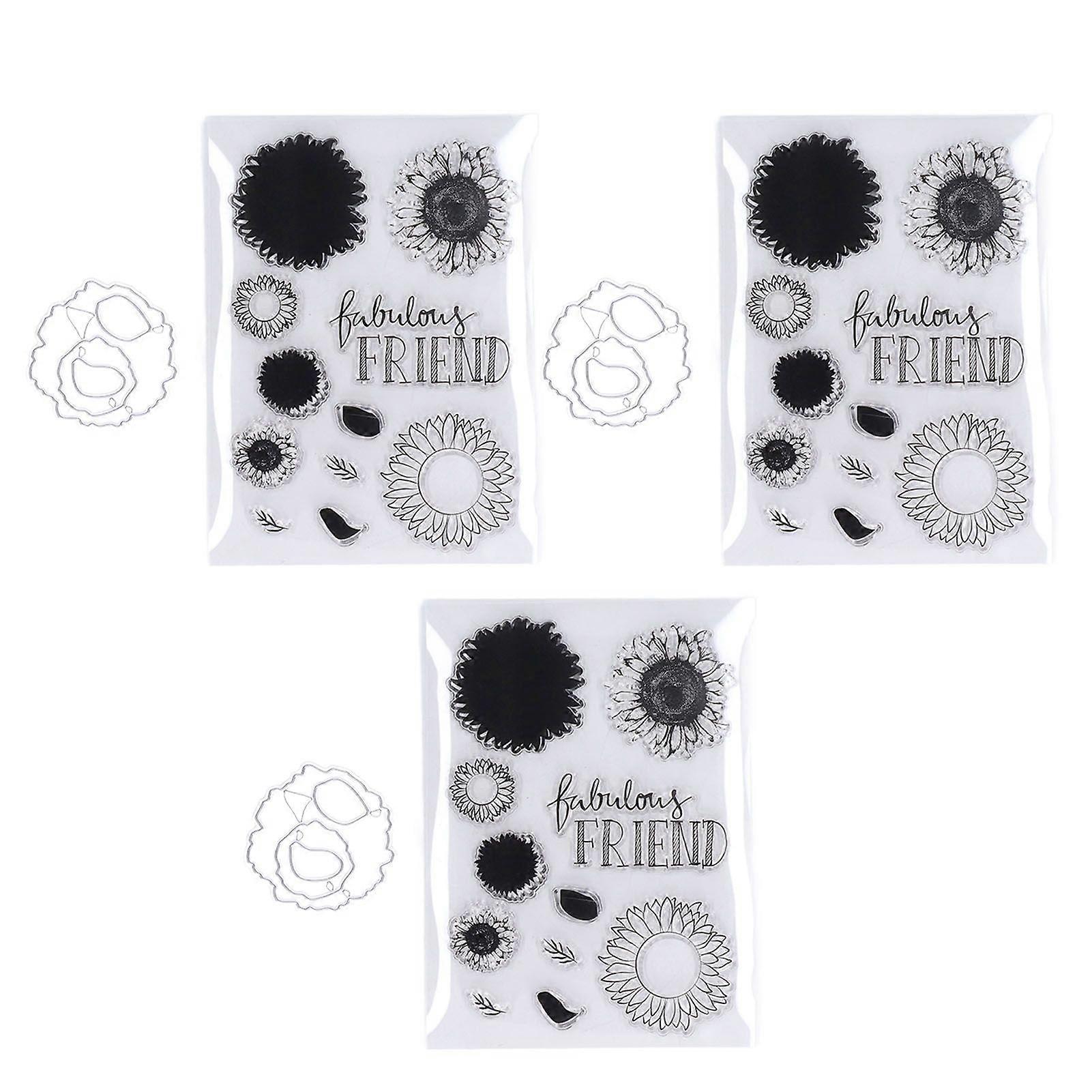 2025 Latest Model 3 Sets Stamp Die Set Flower Pattern DIY Transparent Hand