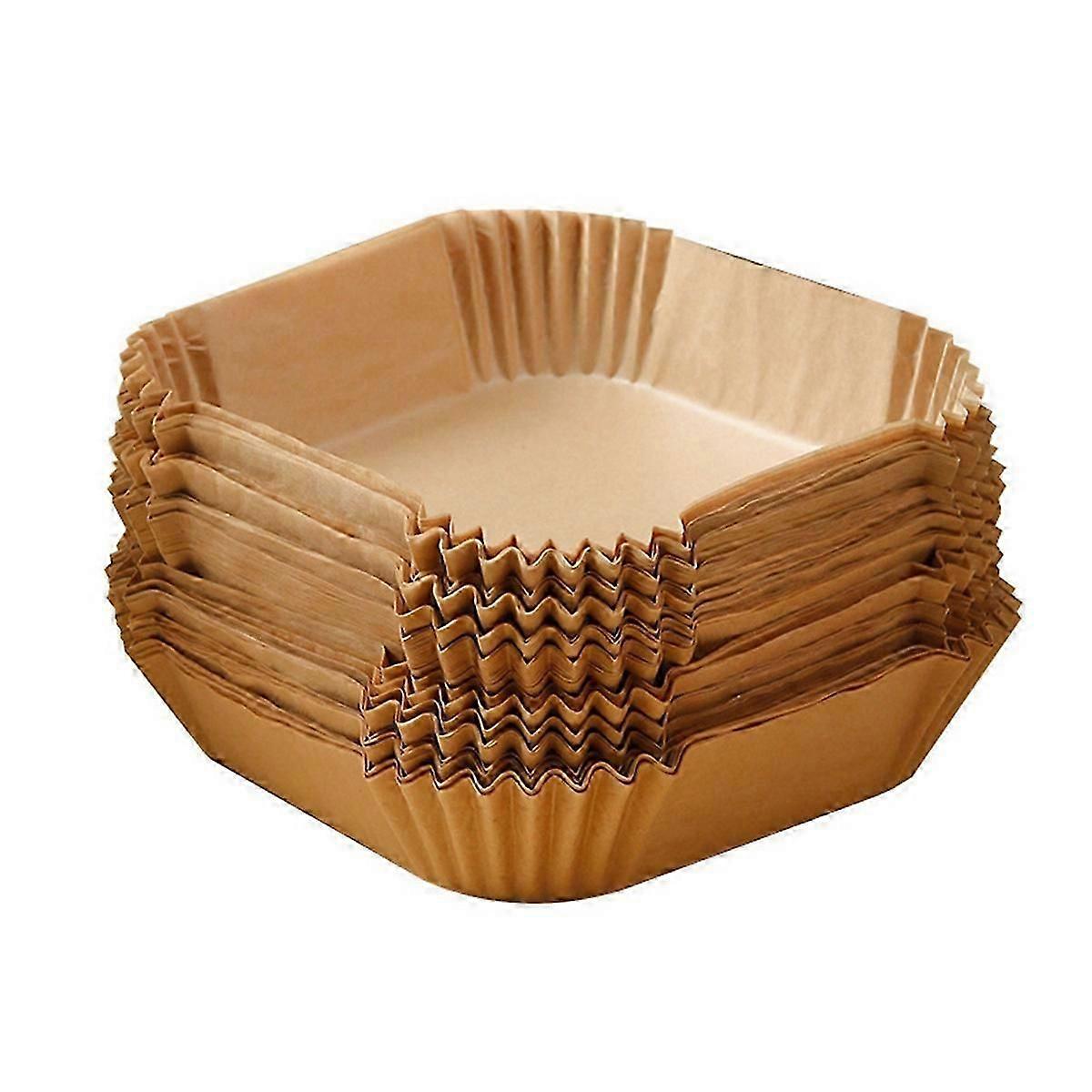 100-Pc Square Air Fryer Parchment Liners Oil-Proof for Baking & Cooking