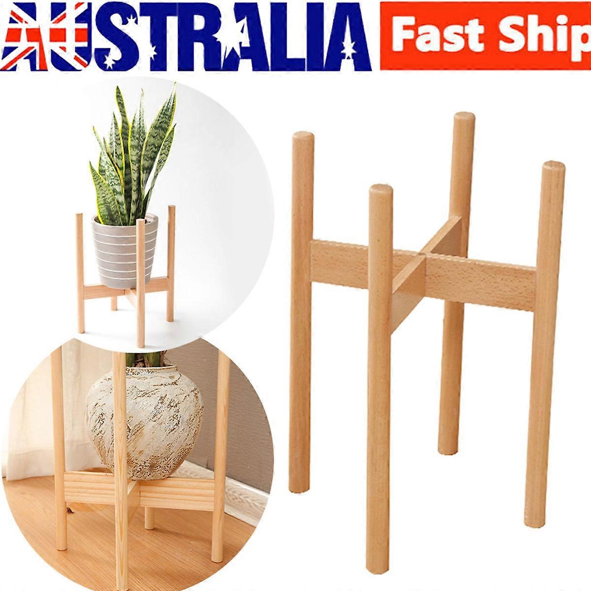 Wooden Flower Pot Stand Indoor Room Balcony Bamboo Material Square Shape Organizing Small Items Environmental-friendly 1Pack