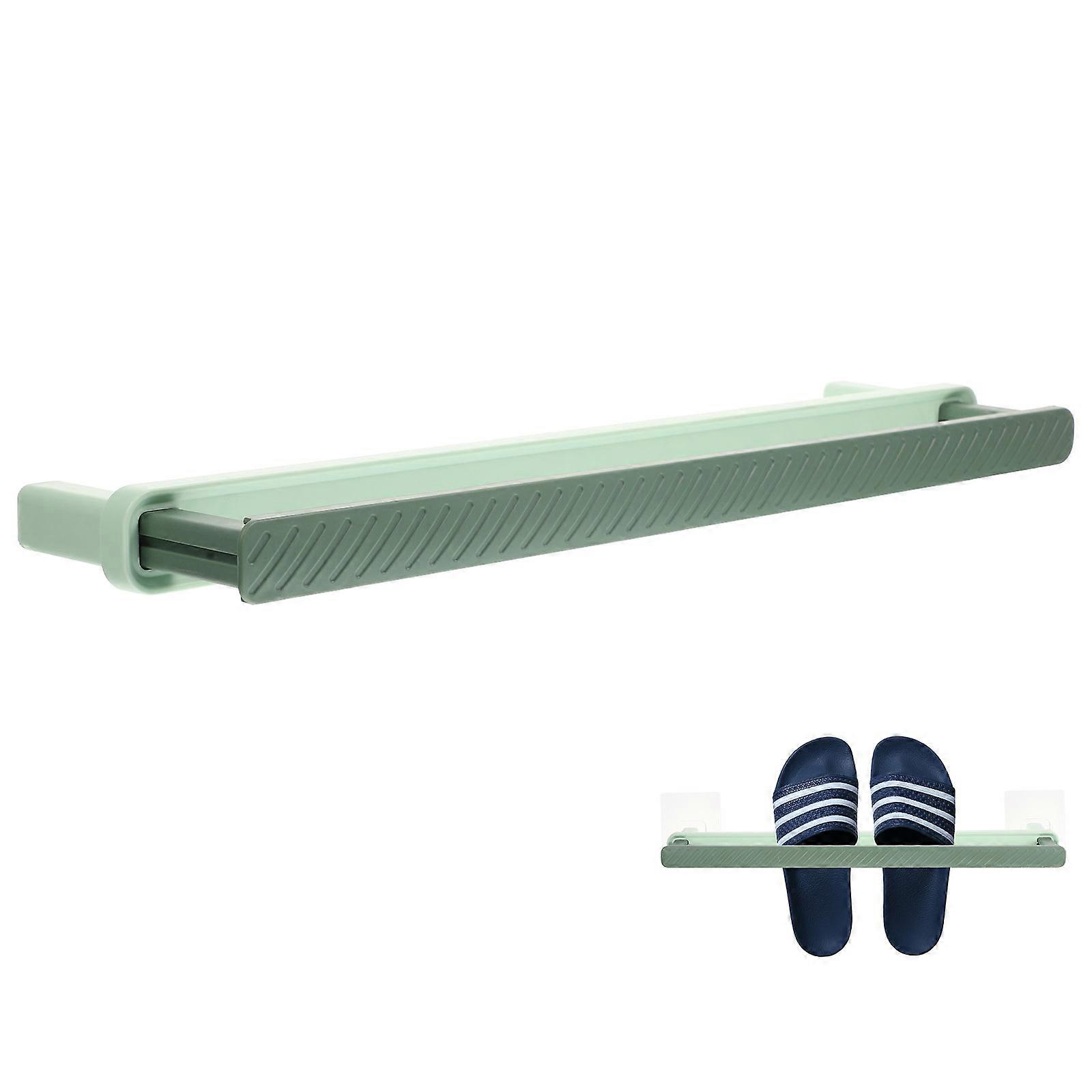 Slipper Hanging Rack Green 45.7X5.2cm Prevent Falling Traceless Sticker 1Pcs