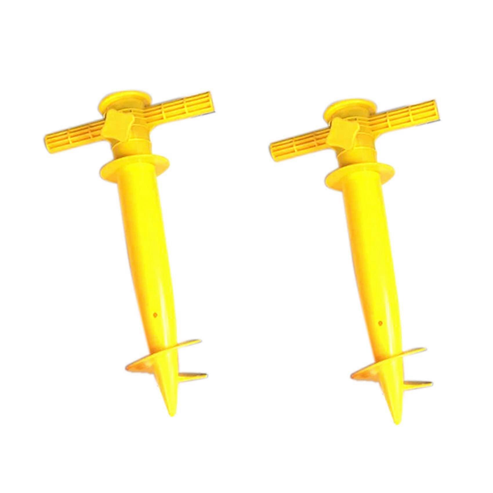2X Outdoor Plastic Beach Camping Garden Umbrella Stake Base Pegs Accessories - Durable and Weather-Resistant