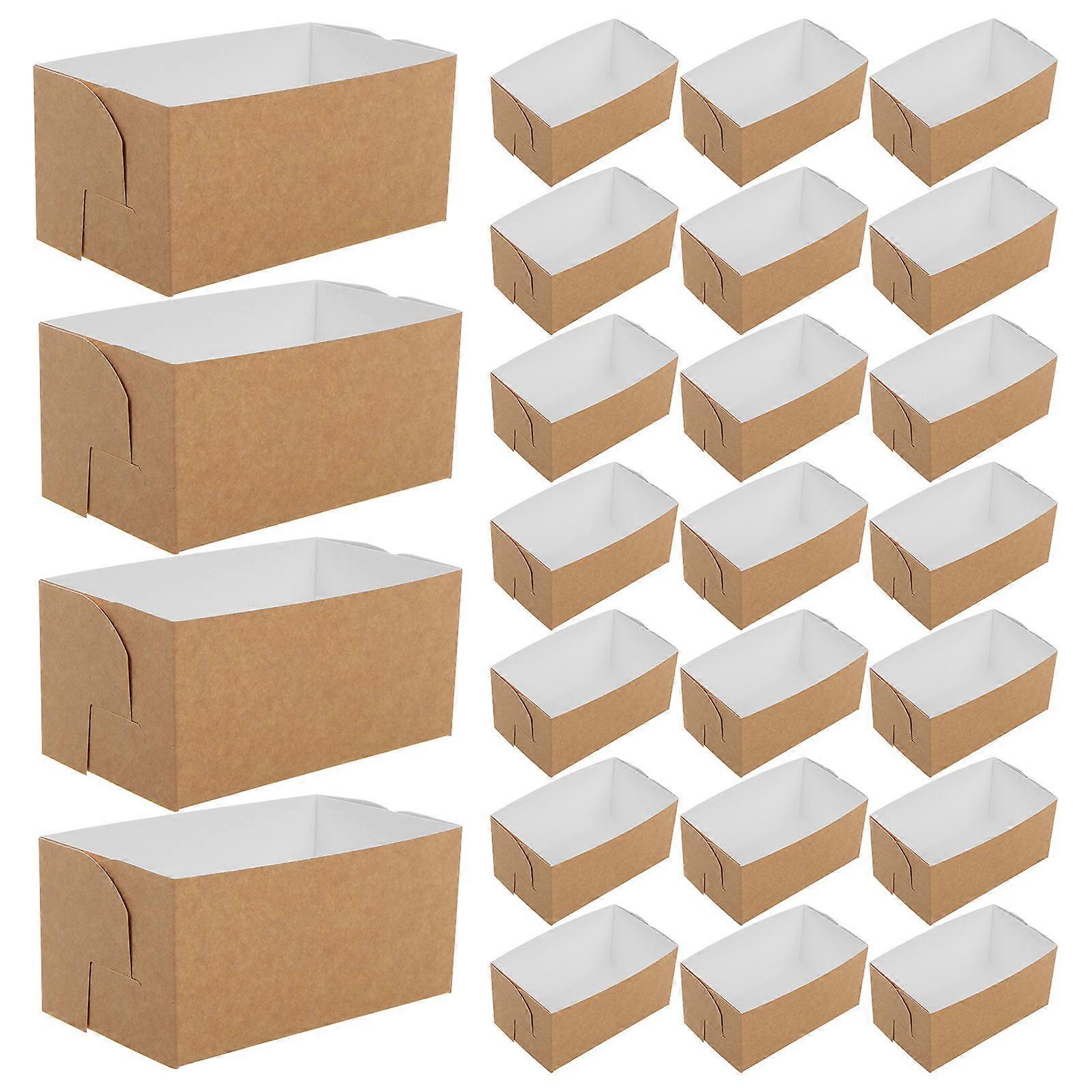Dessert Wrapping Boxes Paper Sandwich Box For Toast Rectangular Compact Design 15.00X9.00X7.50CM 50Pcs