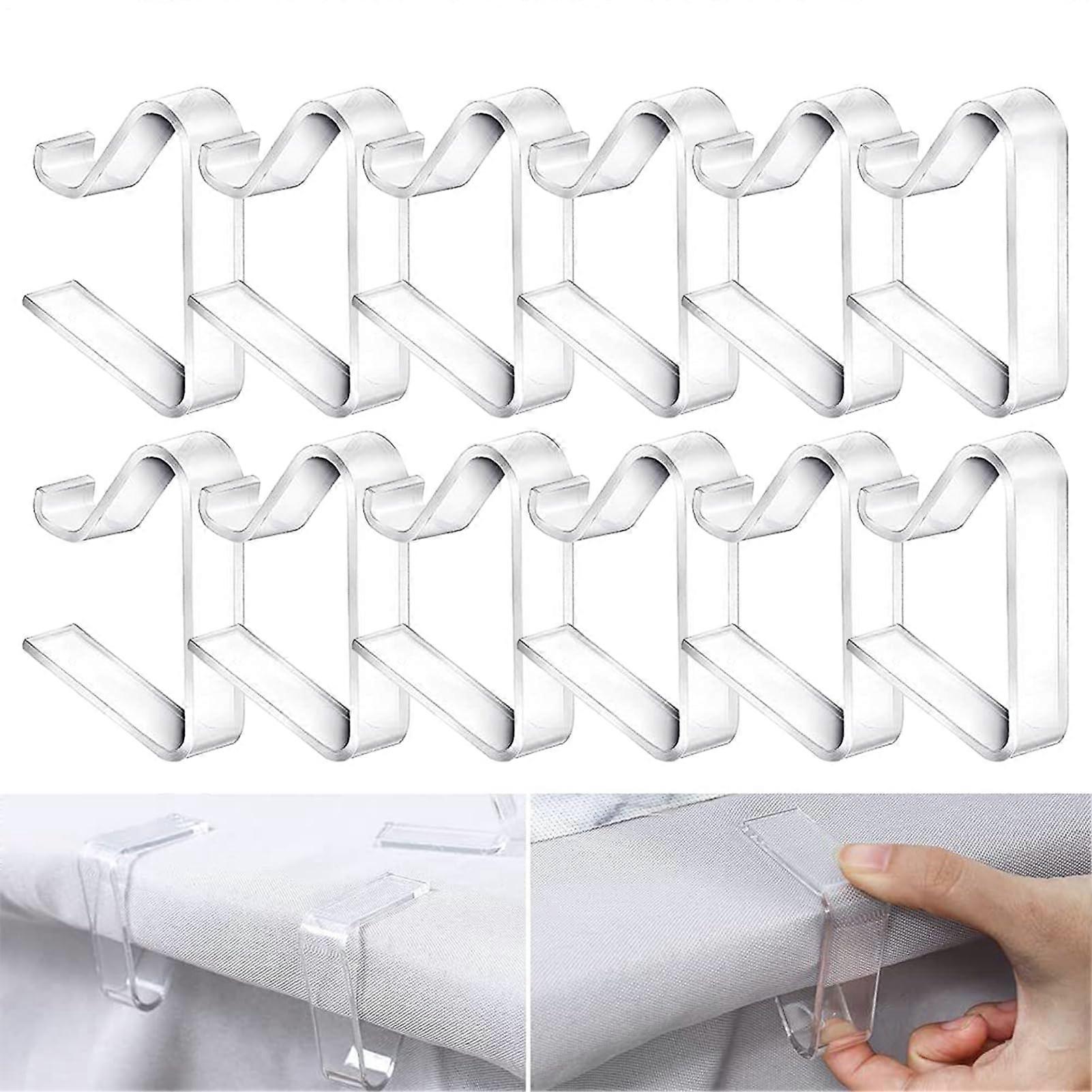 12 pieces Transparent Tablecloth Clips, Windproof Tablecloth Clips, Invisible, Nonslip Fastening Holder For The Desk Large Size 12 Pack