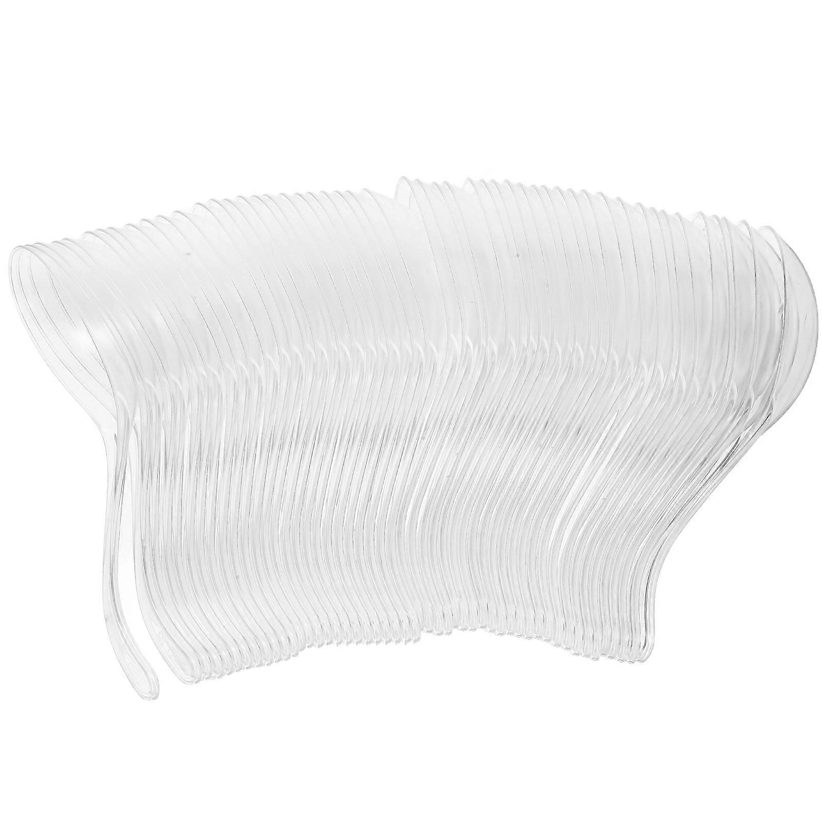 Clear Serving Spoons Reusable Plastic Heavy Duty Spoons For Culinary Use And Home Users 100Pcs