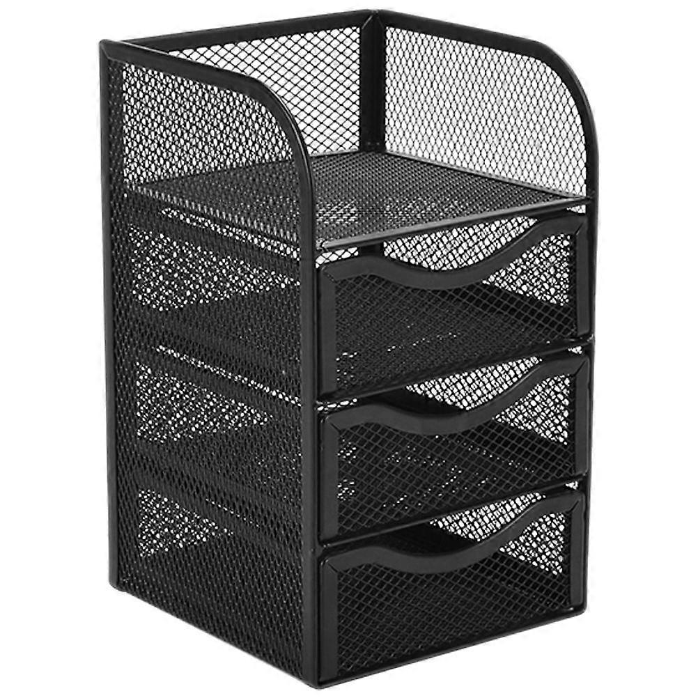 Space Saving Mesh Storage Box for Desk Organization – Office Supplies Organizer with Compartment Design for Desktop Tidiness