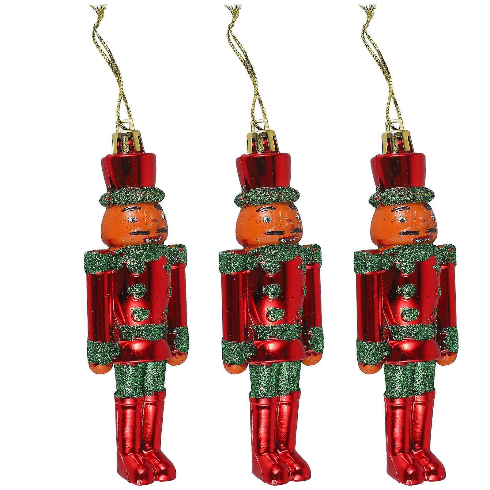 Nutcracker Ornaments Nutcracker Pendant Outdoor Decor Soldier Figure Green 13.00X4.00X2.00CM 3Pcs