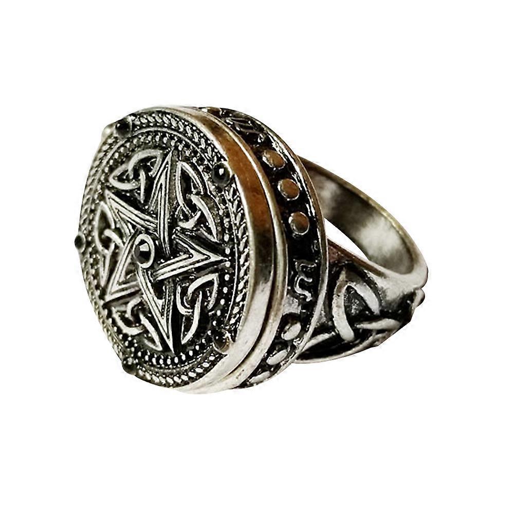 Steampunk Rings For Men Alloy Gothic Look Five-Pointed Star Finger Ring present Occasions Inner Diameter 17.5mm 1Pack