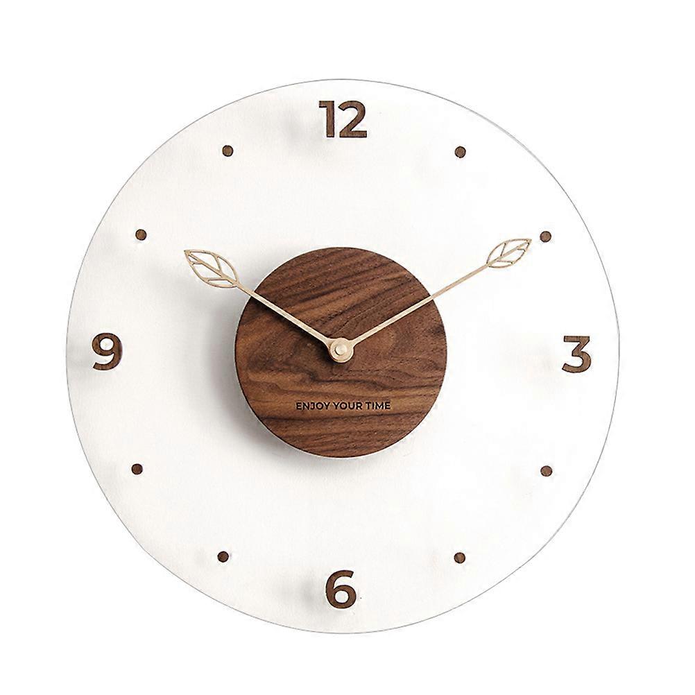 Stylish White Acrylic Wall Clock for Home Use Punchfree and with Modern Appearance 1 Set