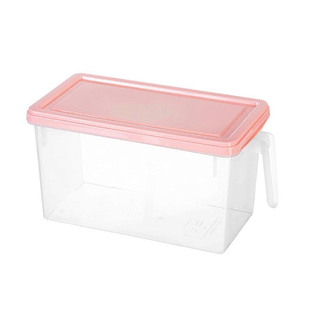 Refrigerator Organizers Rectangular Drawer Type Plastic Crisper Light Pink For Food Storage Kitchen Use 1Pack
