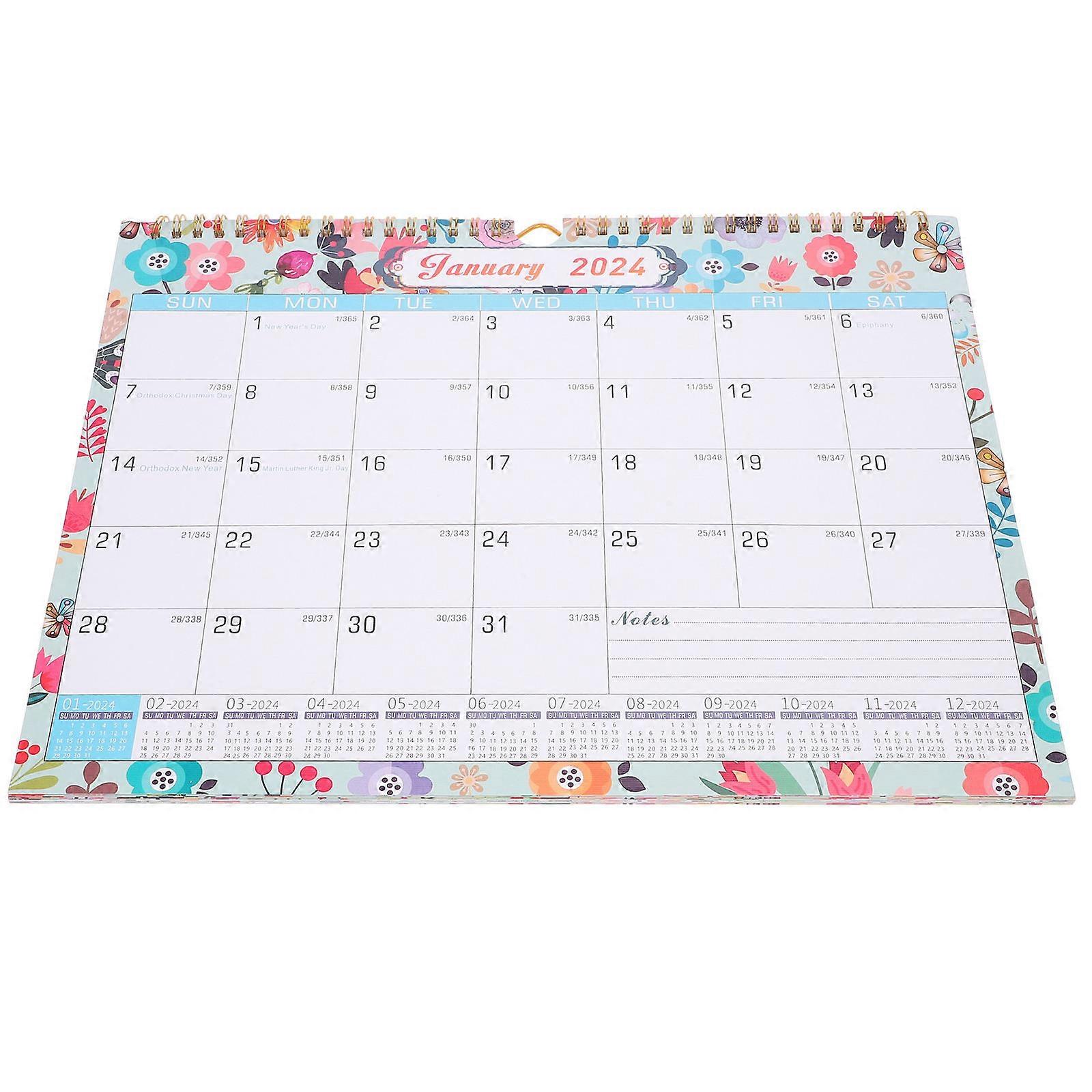 Large Hanging Calendar Room Daily Use Calendar For Colleagues 33.50X26.00X0.50CM Countdown Activities 1Set