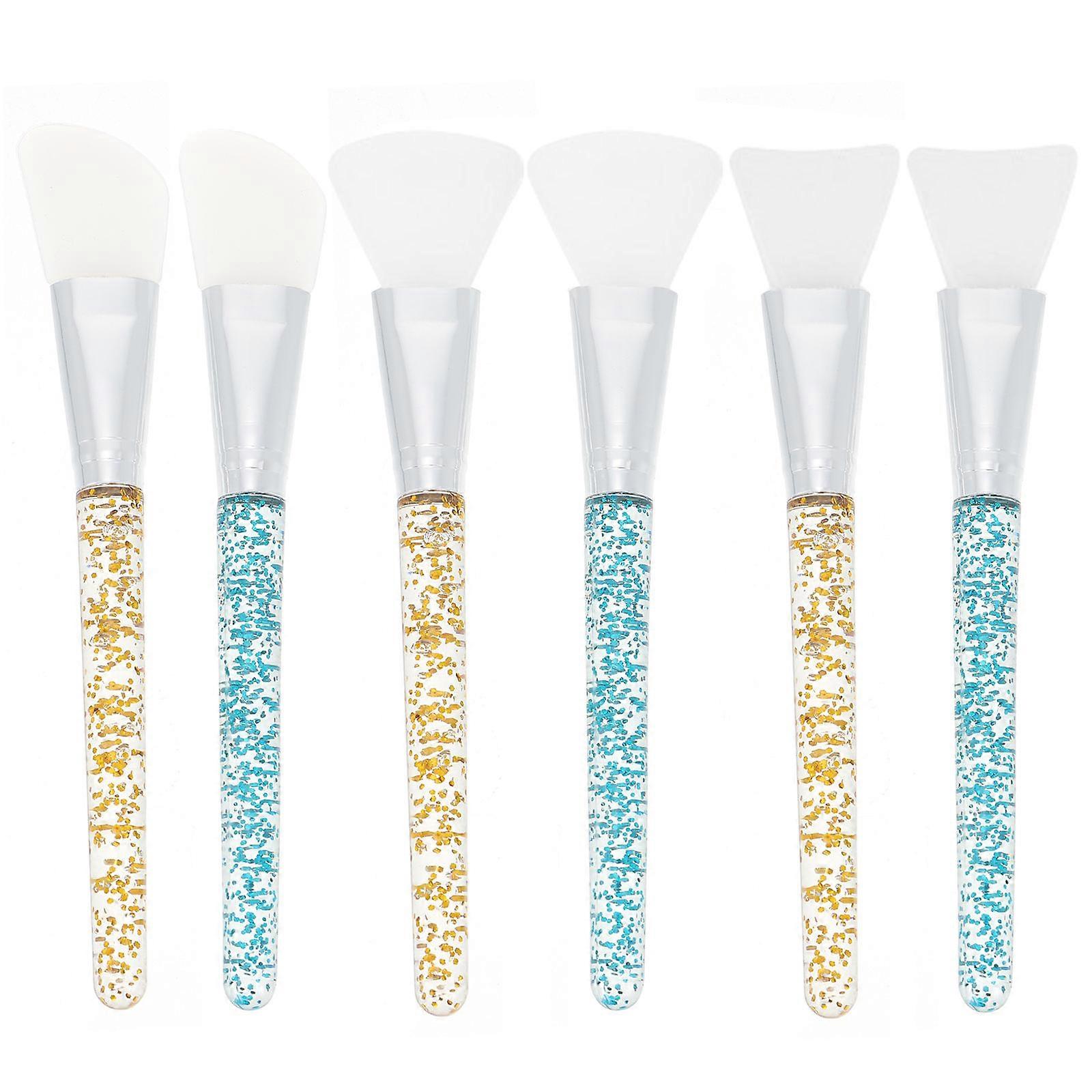 Applicator Brush Face Mask Beauty Tool Silicone Mask Brushes Professional Use Yellow 6Pcs