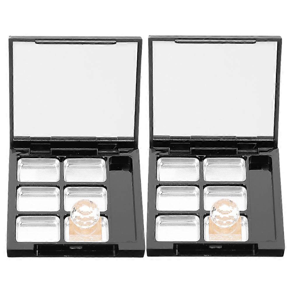 Multi-Grid Empty Eye Shadow Subpackage Tray Diy Storage Women Aluminum Daily Use 6.50X6.50X1.00CM Portable 2 Sets