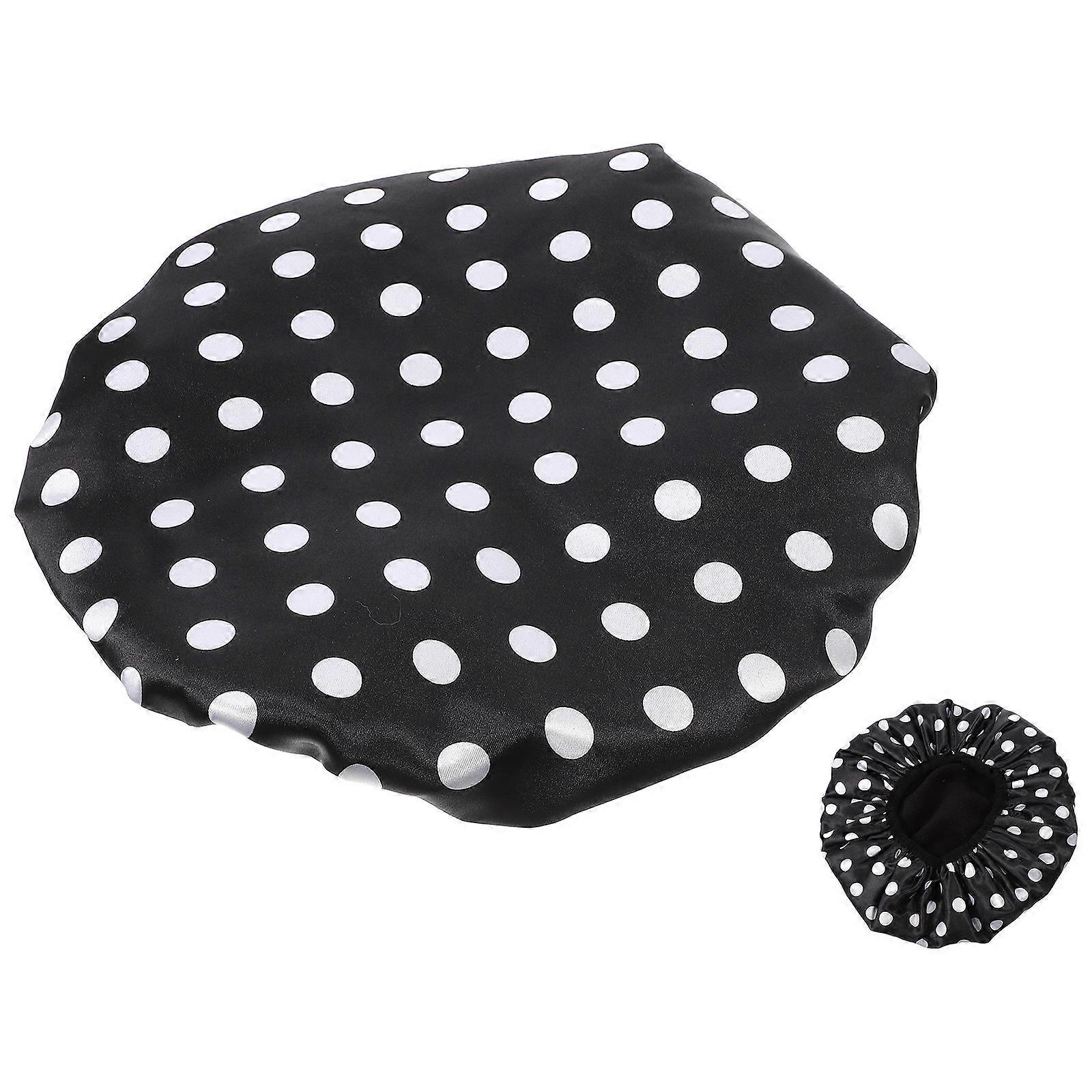 Hair Cap Three Layers Bath Cap Women Waterproof Round Shape Microfiber 1Set