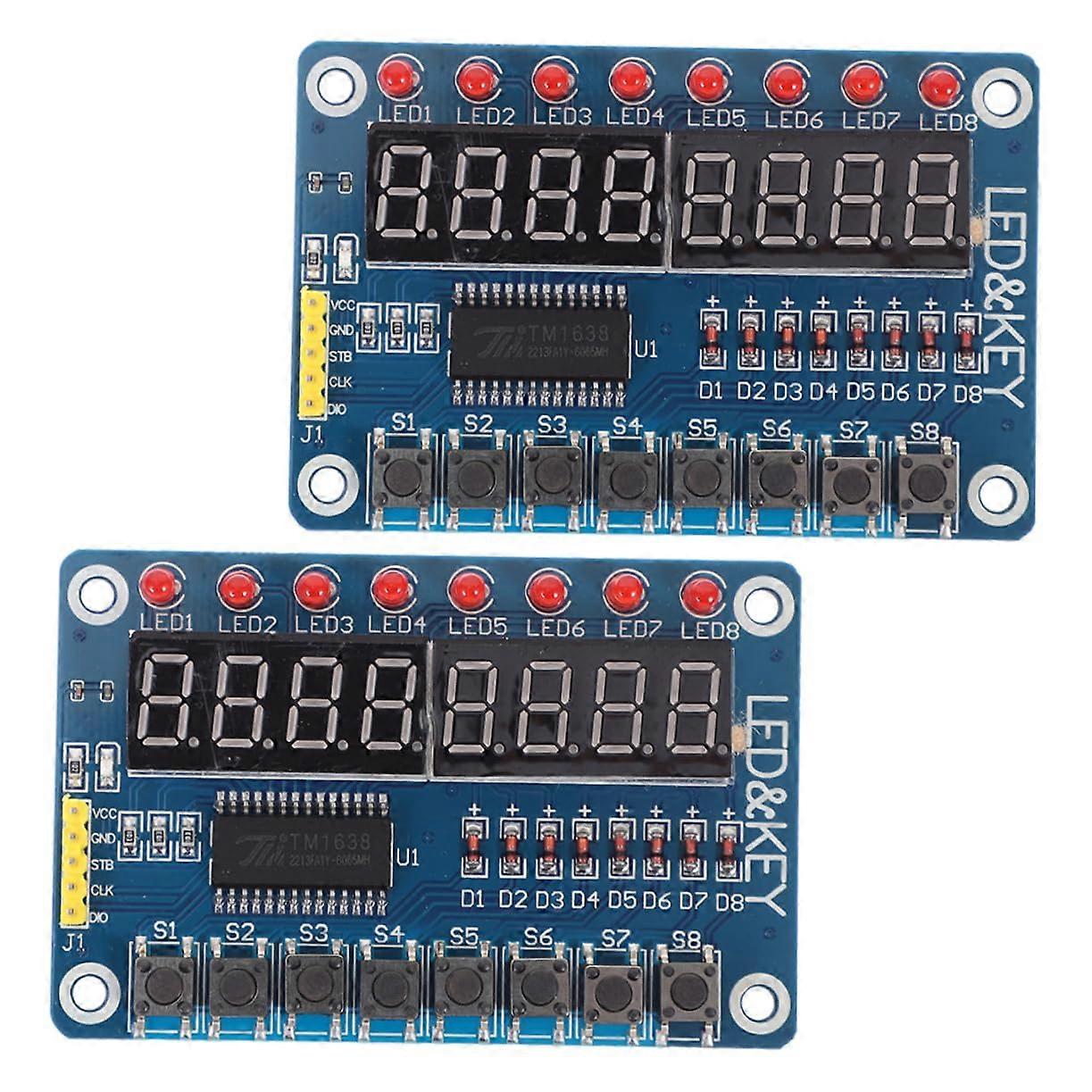 2x LED Digital Tube Display Module 8-Button Module For Microcontroller Digital Display With Integrated Buttons